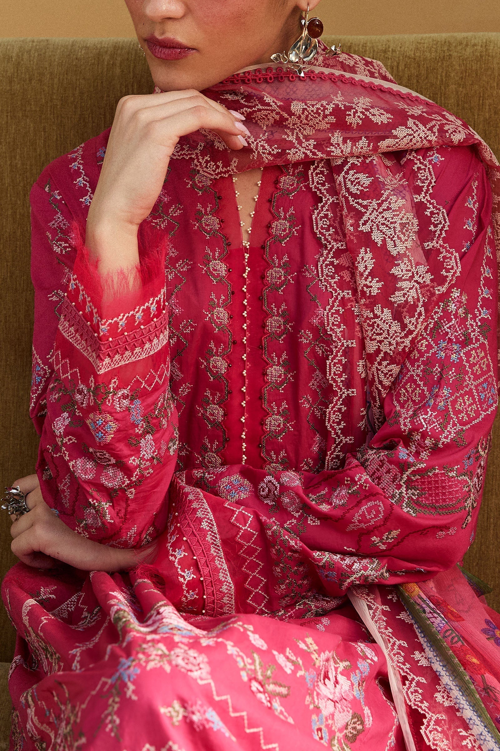 Zara Shahjahan | Satori 25 | Hikari-7A L Carrot Pink Lawn