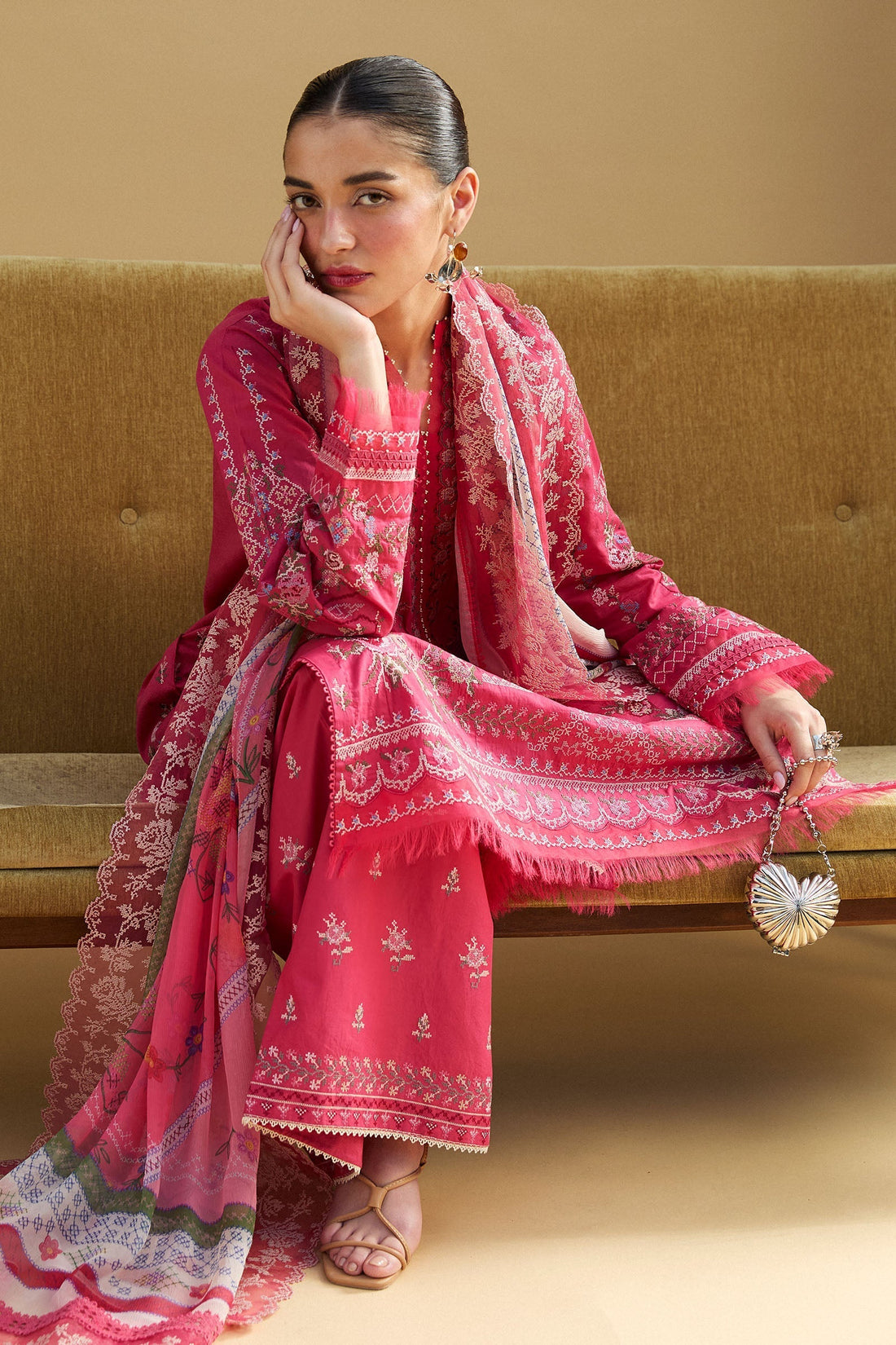 Zara Shahjahan | Satori 25 | Hikari-7A XS Carrot Pink Lawn