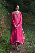 Hue Pret | Farasha Luxury Pret | Fuchsia XS Hot Pink Pure Silk