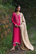 Hue Pret | Farasha Luxury Pret | Fuchsia S Hot Pink Pure Silk