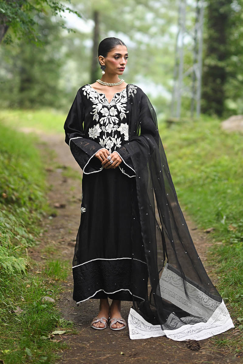 Hue Pret | Farasha Luxury Pret | Safa XL Black Pure Organza