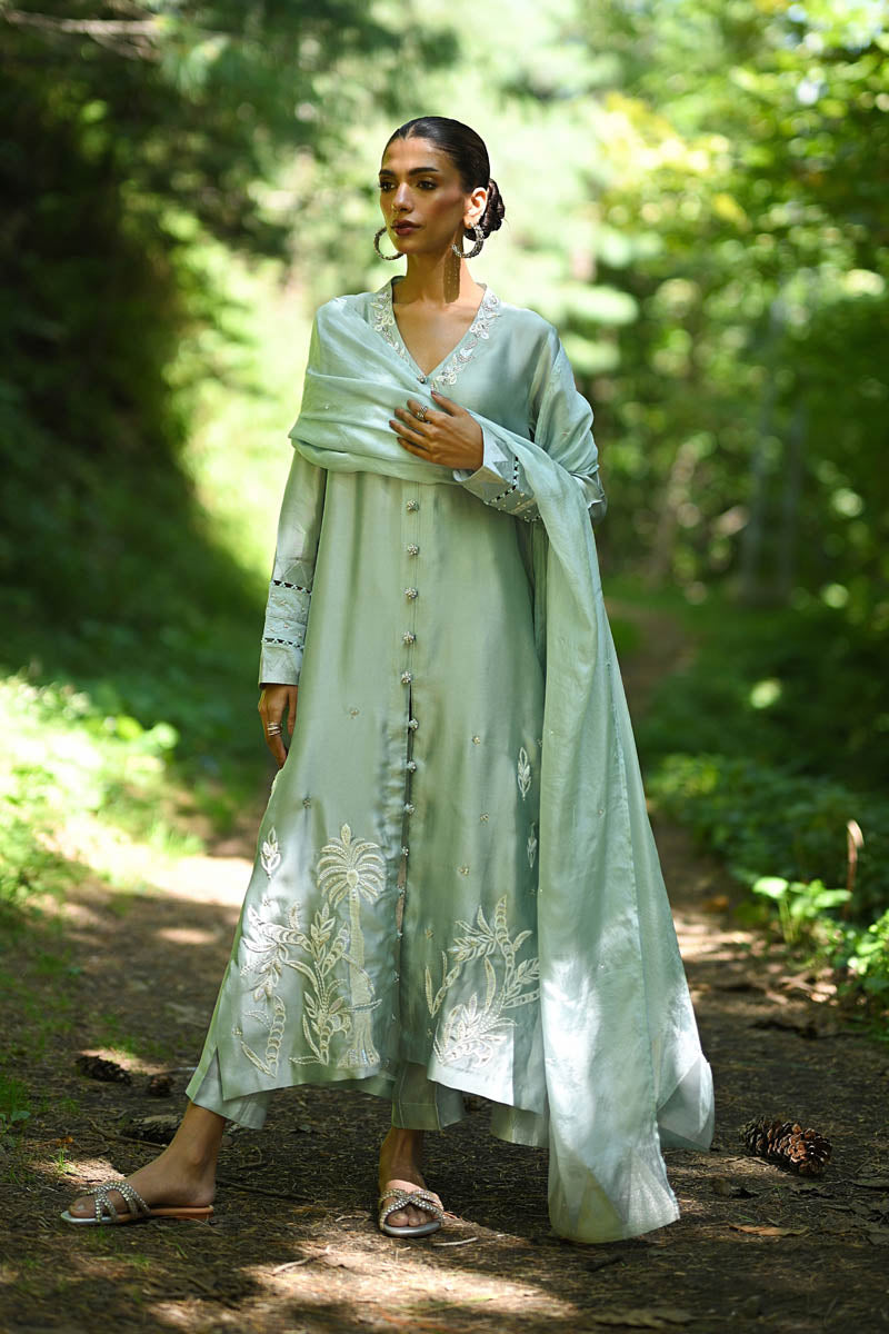 Hue Pret | Farasha Luxury Pret | Risha XL IceBery Green Pure Sheesha Silk