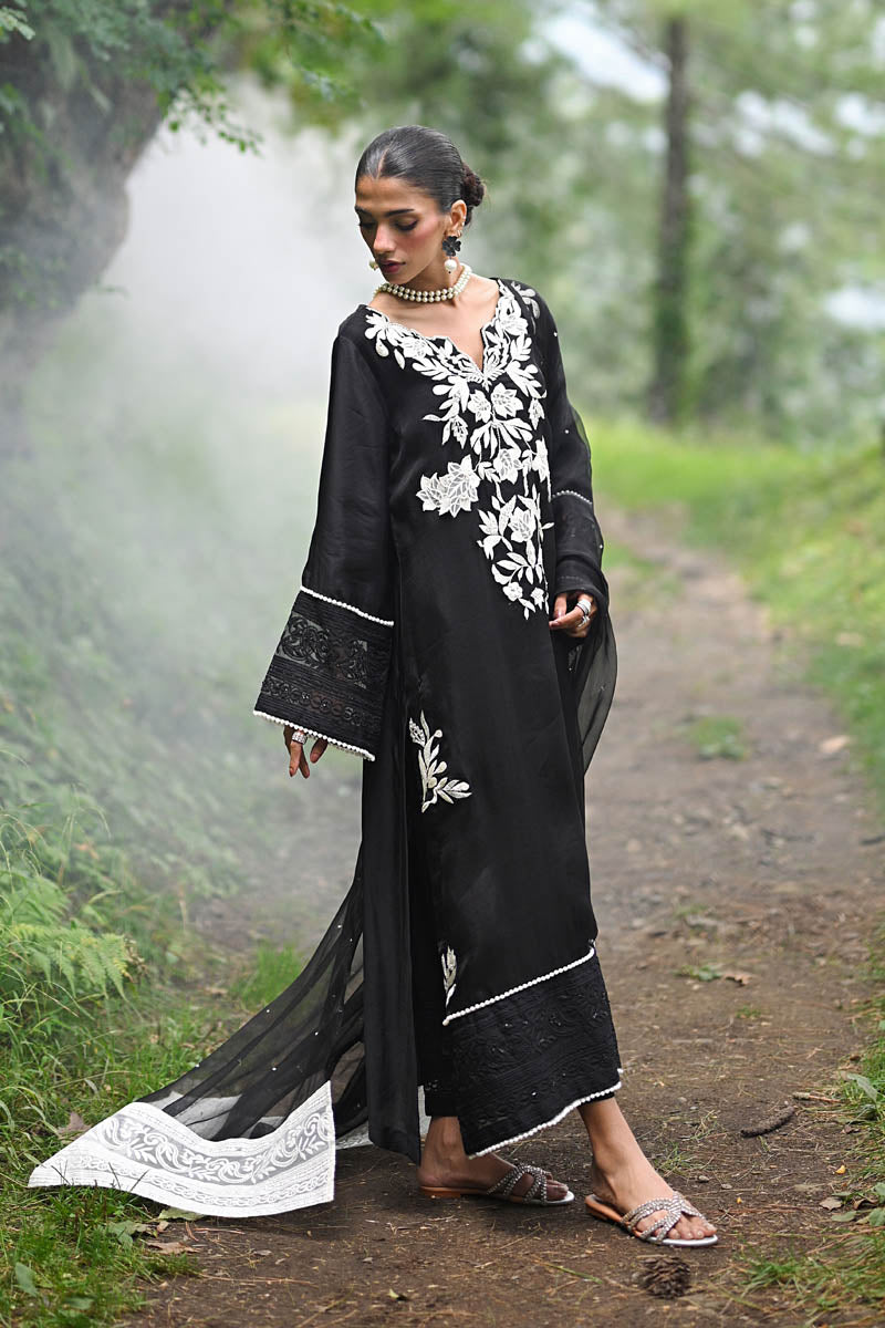 Hue Pret | Farasha Luxury Pret | Safa Custom Size Black Pure Organza