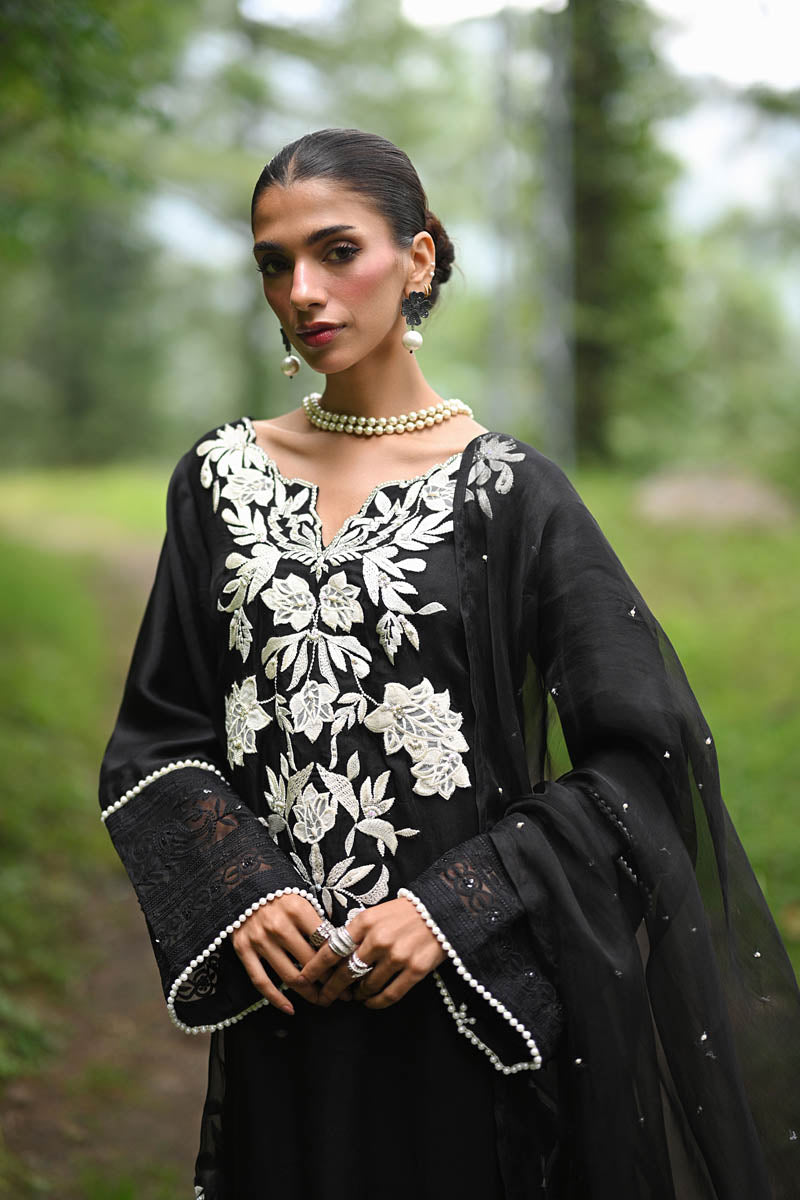 Hue Pret | Farasha Luxury Pret | Safa M Black Pure Organza