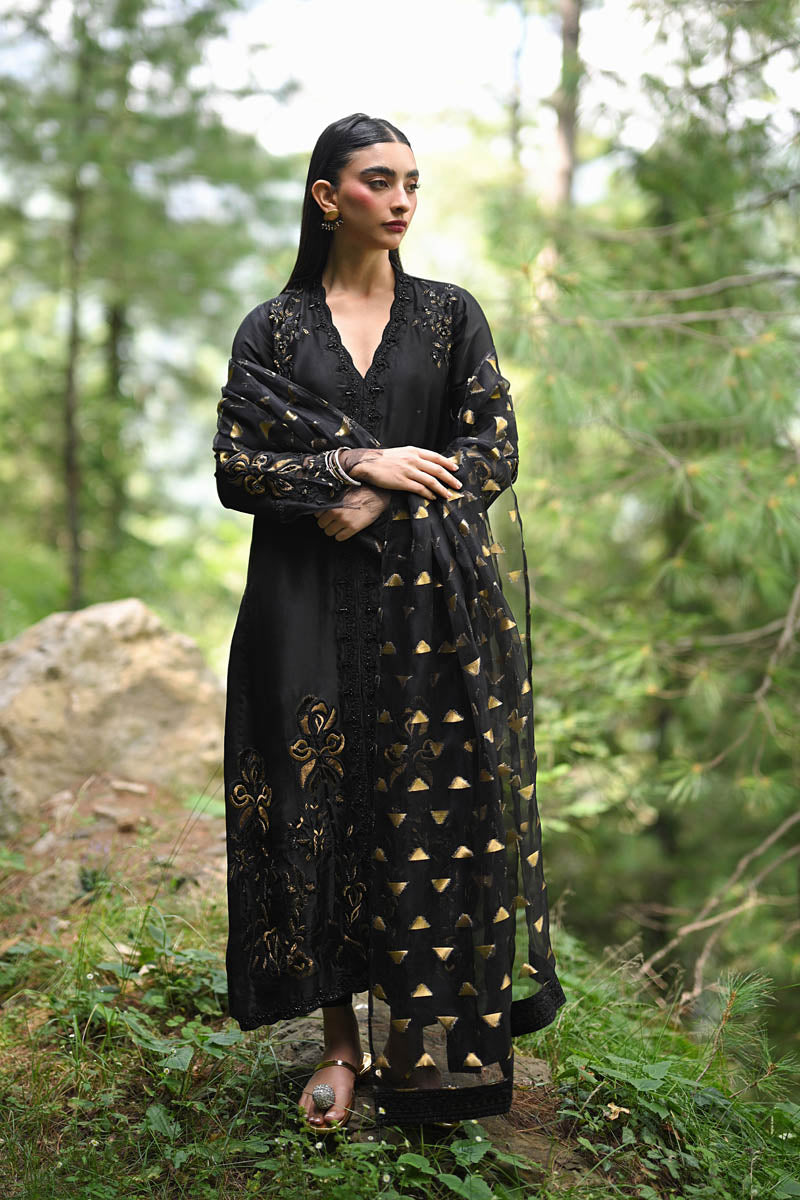 Hue Pret | Farasha Luxury Pret | Rimah XS Black Pure Sheesha Silk