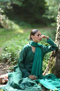 Hue Pret | Farasha Luxury Pret | Insiya M Deep Green Pure Organza