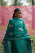 Hue Pret | Farasha Luxury Pret | Tamara XL Emerald Green Pure Silk