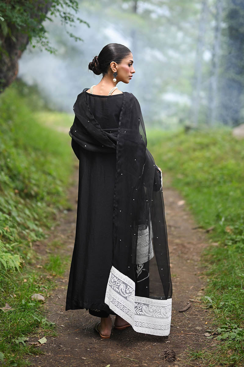 Hue Pret | Farasha Luxury Pret | Safa XS Black Pure Organza