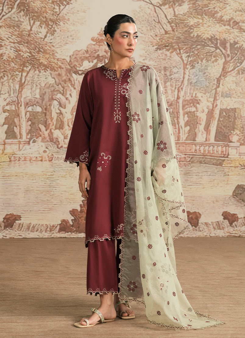 Image | Spring the Tea | ICSTE-213885-12439 XS Maroon Cotton Satin