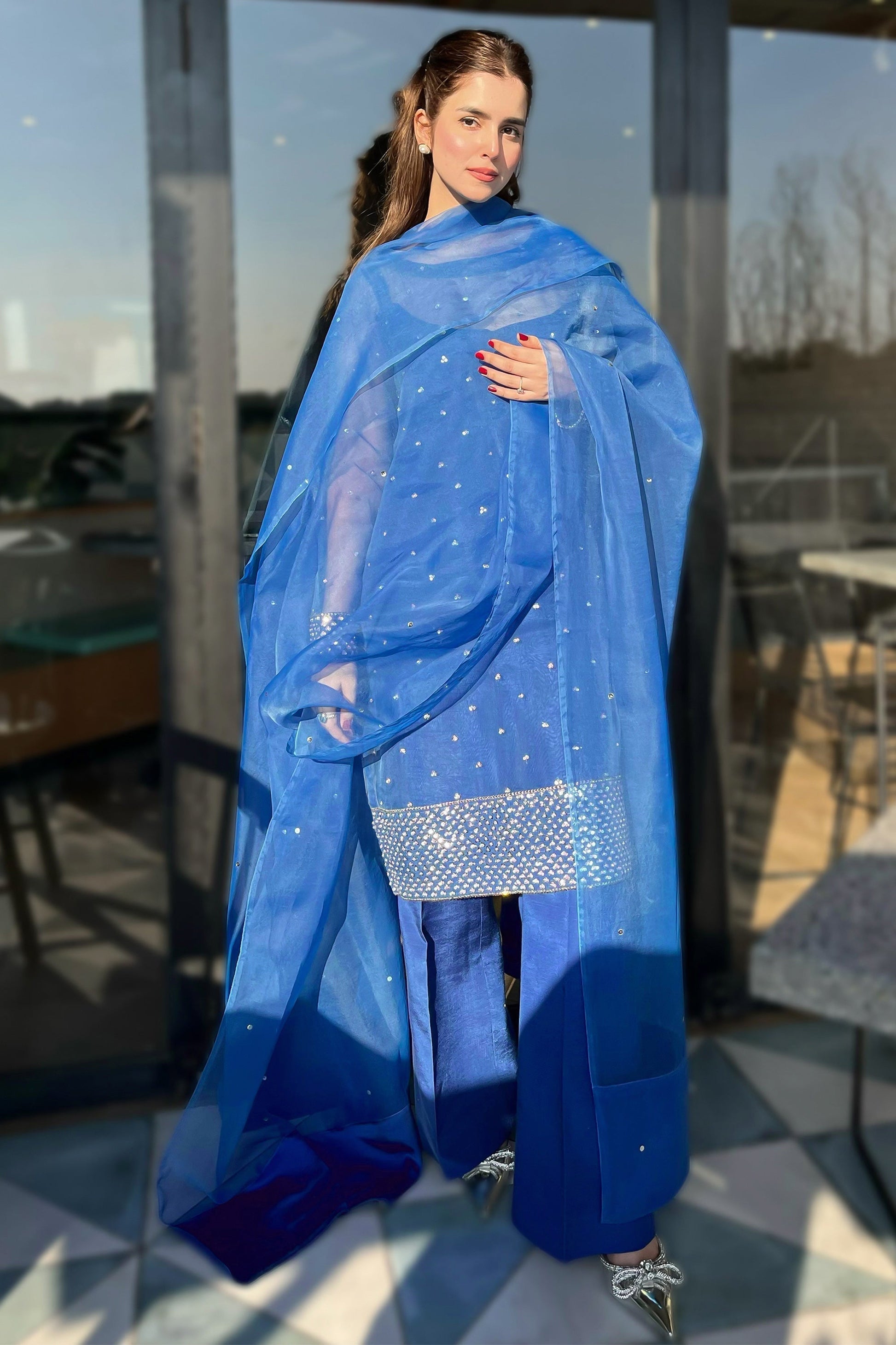 Hana | Signature Series | Azure XL Blue Organza