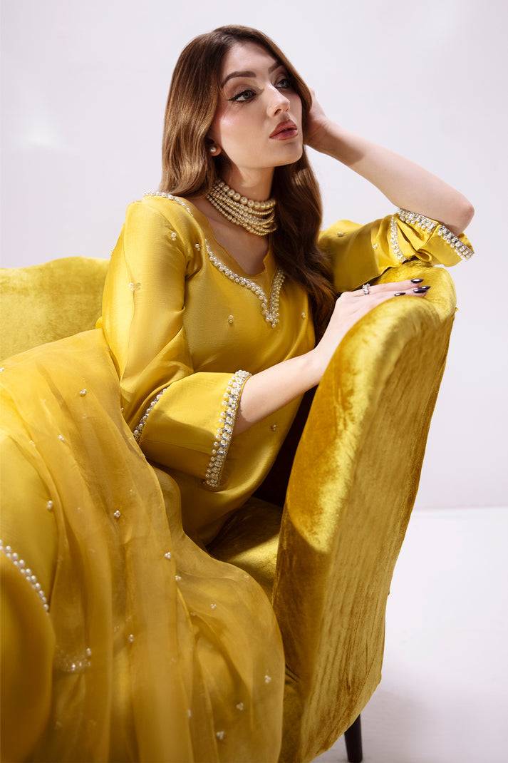 Raja Salahuddin | House of Mina | Sunshine - Pakistani Designer Dress - by Raja Salahuddin | Type: Ladies Clothes - 100% Original at Saira Sultan