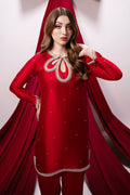 Raja Salahuddin | House of Mina | Crimson - Pakistani Designer Dress - by Raja Salahuddin | Type: Ladies Clothes - 100% Original at Saira Sultan