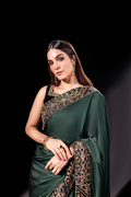 Ayesha and Usman | Celestial Night | Maya M Emerald Green Silk