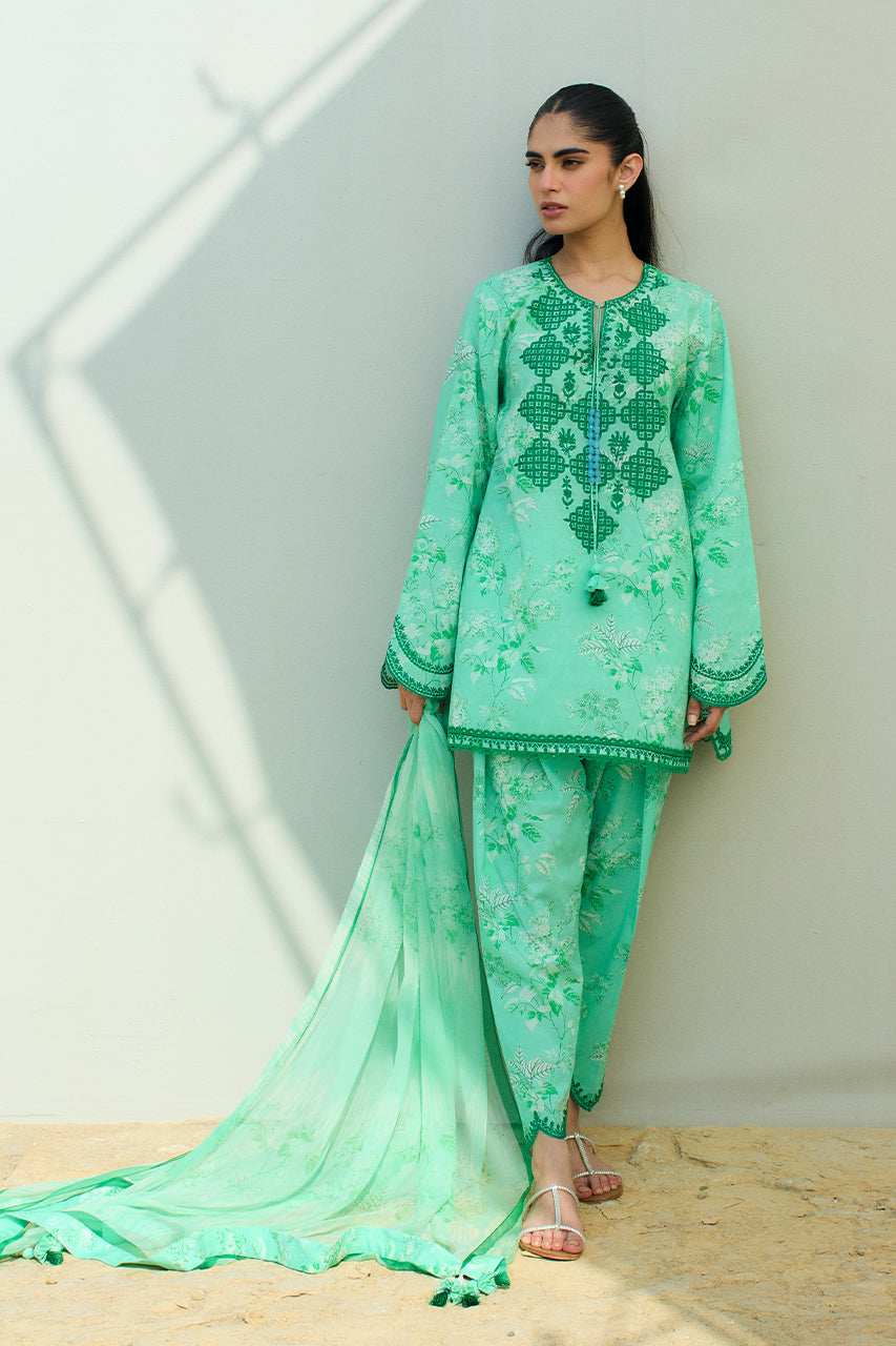Sania Maskatiya | Luxury Lawn 25 | Azur (B) - Pakistani Designer Dress - by Sania Maskatiya - Type : Ladies Clothes - 100% Original at Saira Sultan