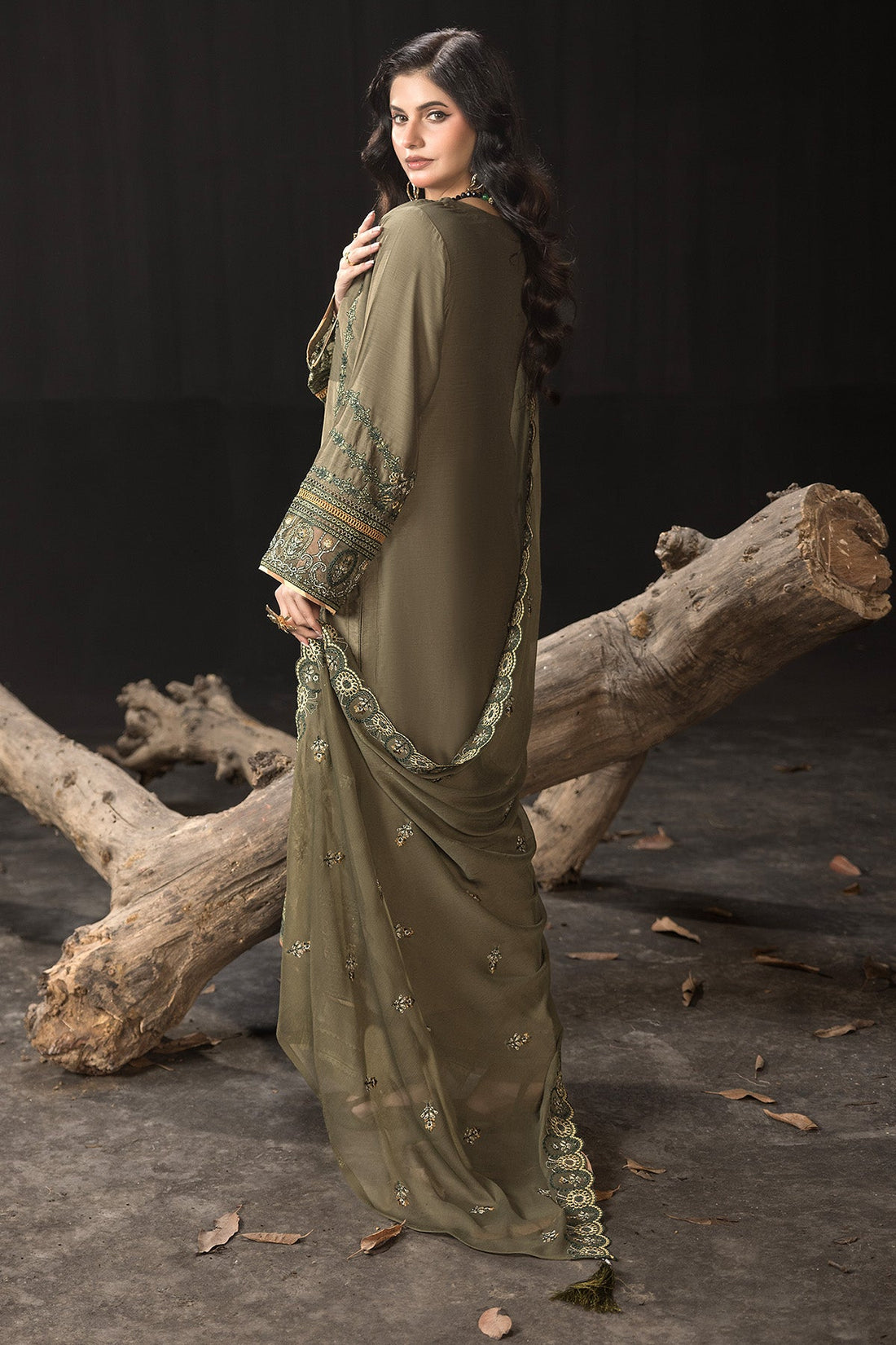 Imrozia Premium | Gulzar e Dil | I.P-105 Dilfareb XS Olive Haze Viscose