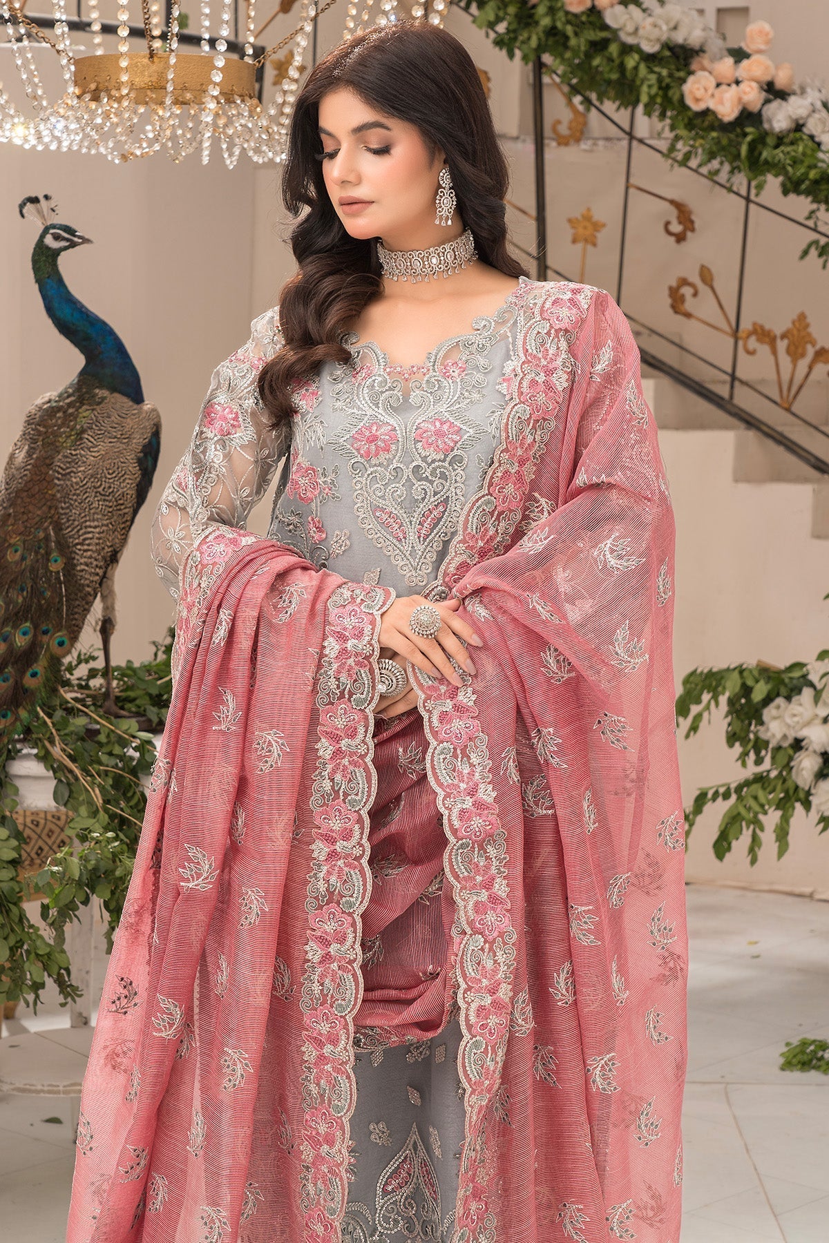 Imrozia Premium | Dilkash Formals | IP-106 Kavita XL Gray Organza