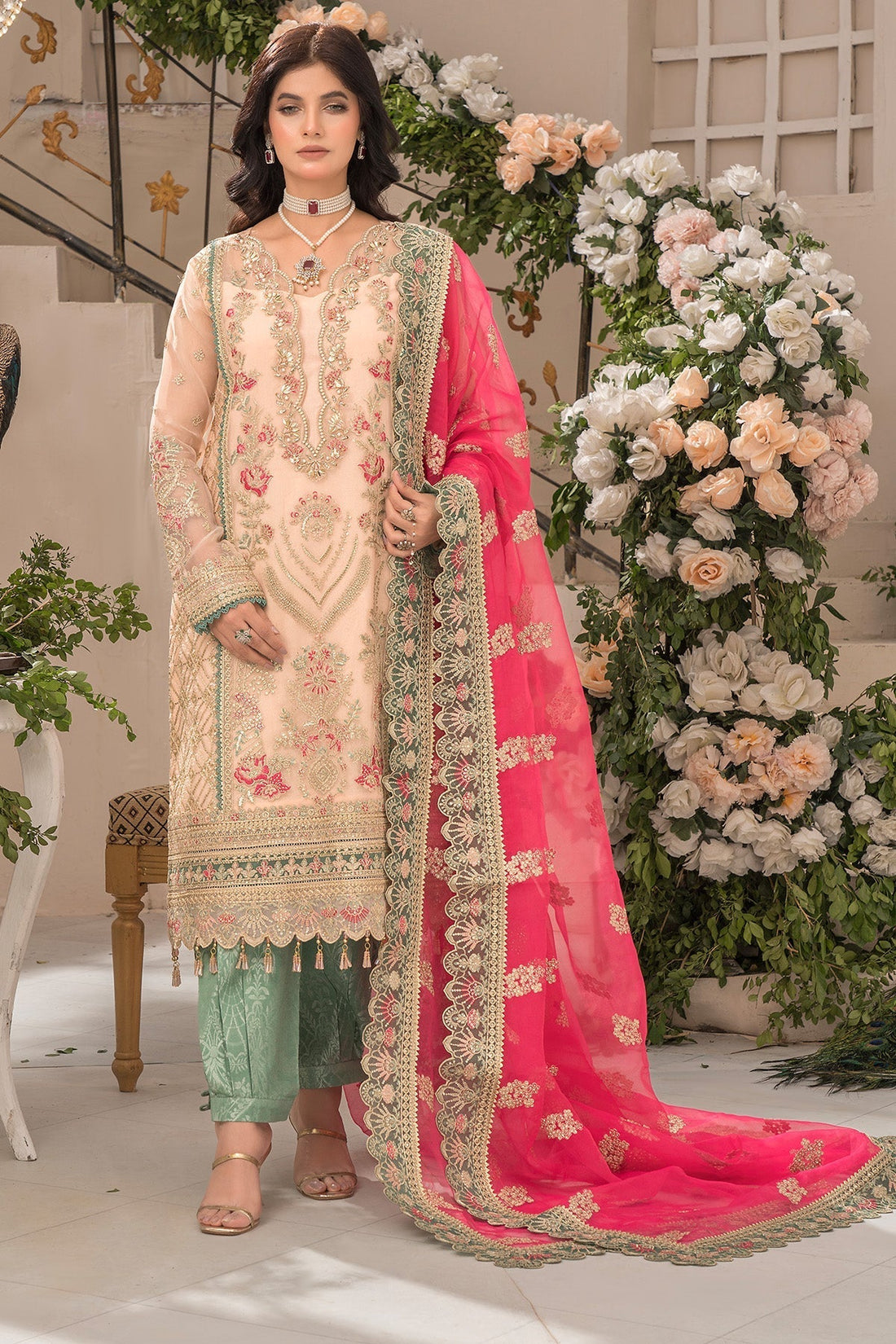 Imrozia Premium | Dilkash Formals | IP-109 Saanvi S Ivory Organza