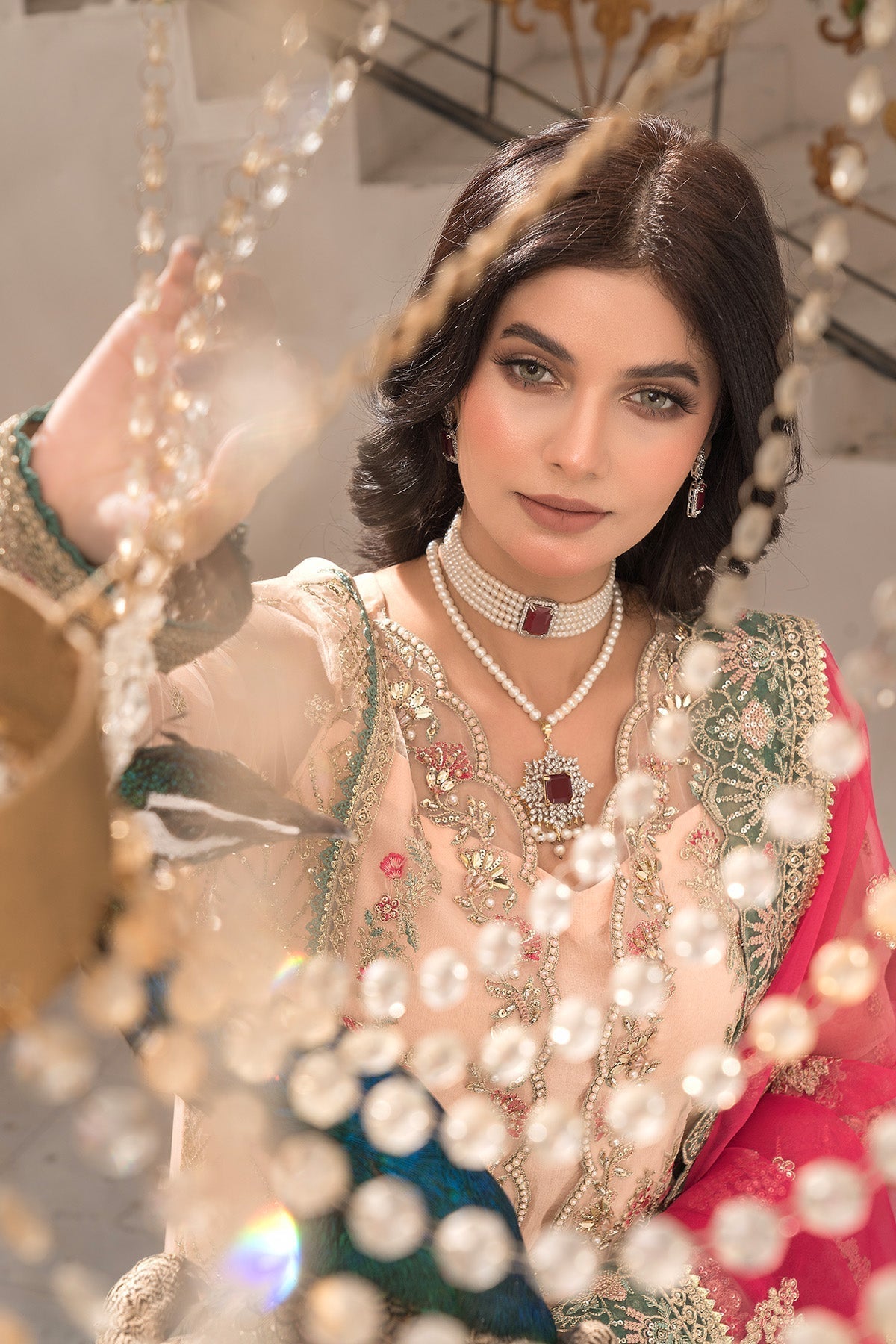 Imrozia Premium | Dilkash Formals | IP-109 Saanvi L Ivory Organza