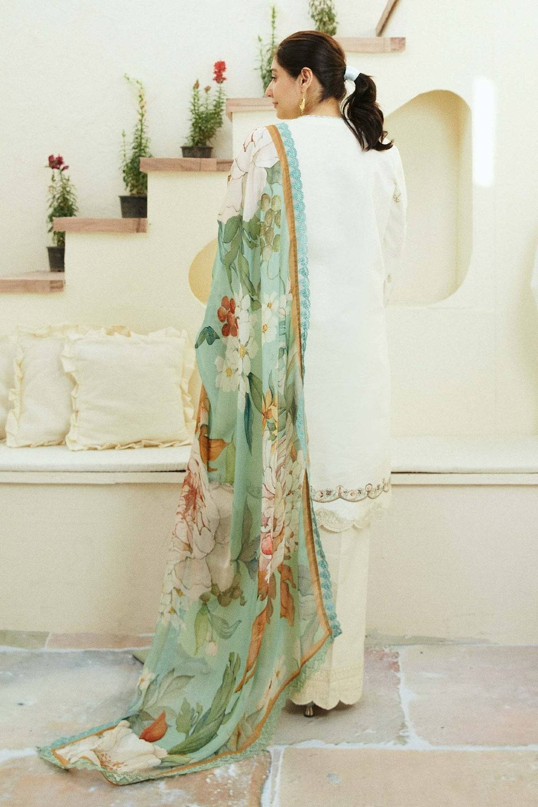 Zara Shahjahan | Coco Lawn Eid Edit 24 | IVORY-D10 - Pakistani Designer Dress - by Zara Shahjahan | Type: Luxury - 100% Original at Saira Sultan