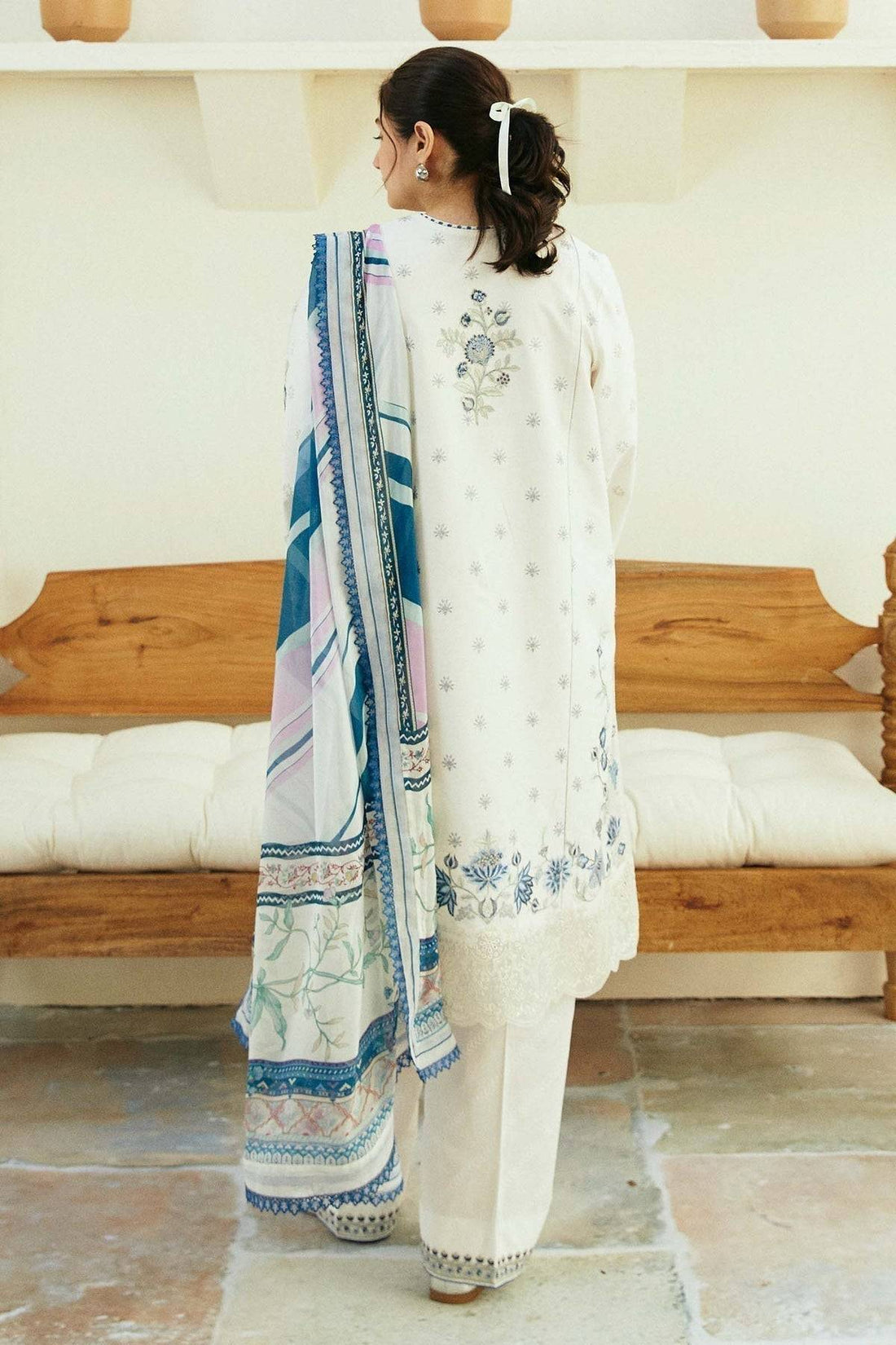 Zara Shahjahan | Coco Lawn Eid Edit 24 | IVORY-D4 - Pakistani Designer Dress - by Zara Shahjahan | Type: Luxury - 100% Original at Saira Sultan
