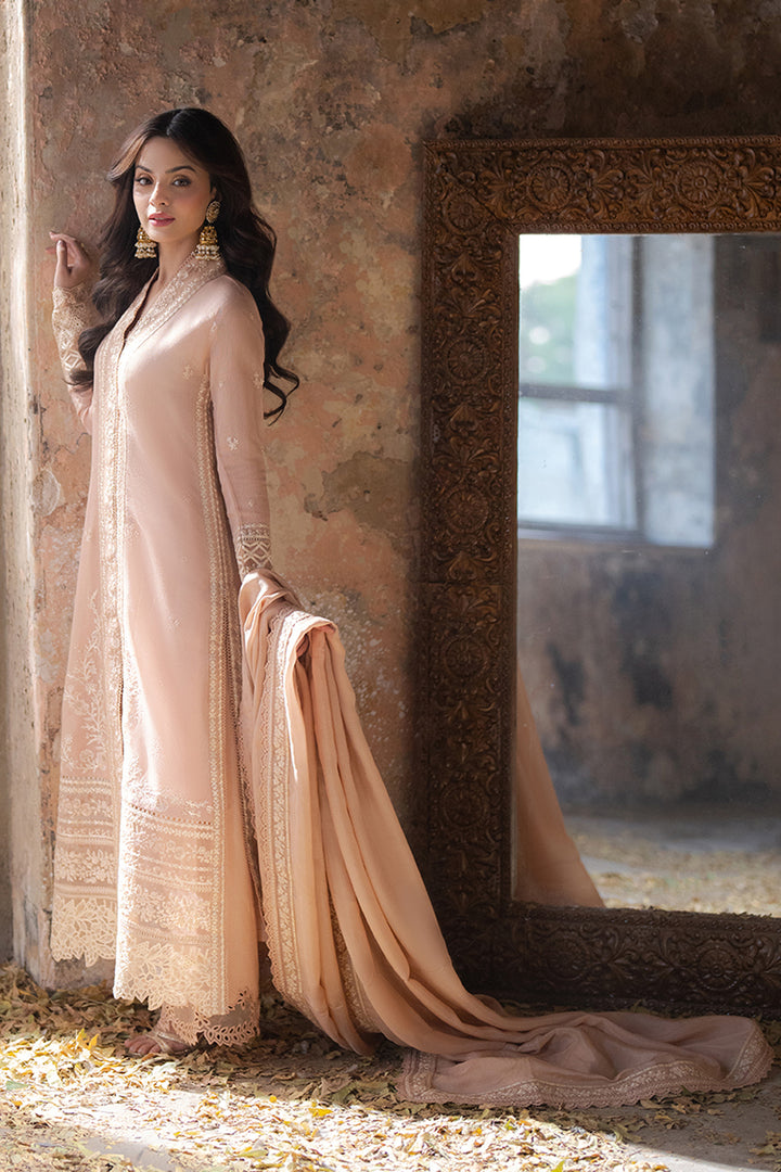 Azure | Ensembles Embroidered Formals | Ivory Whisper XL Pink Chiffon