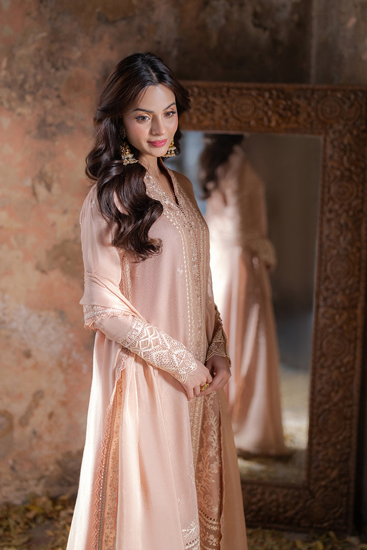Azure | Ensembles Embroidered Formals | Ivory Whisper XS Pink Chiffon