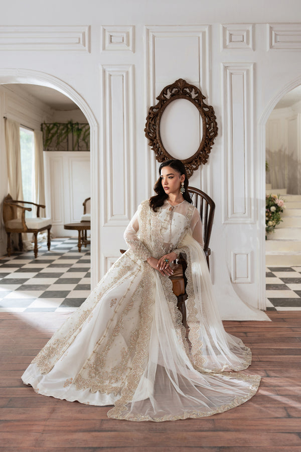 Azzal | Mishri Formals | Jahan Custom Size White Organza
