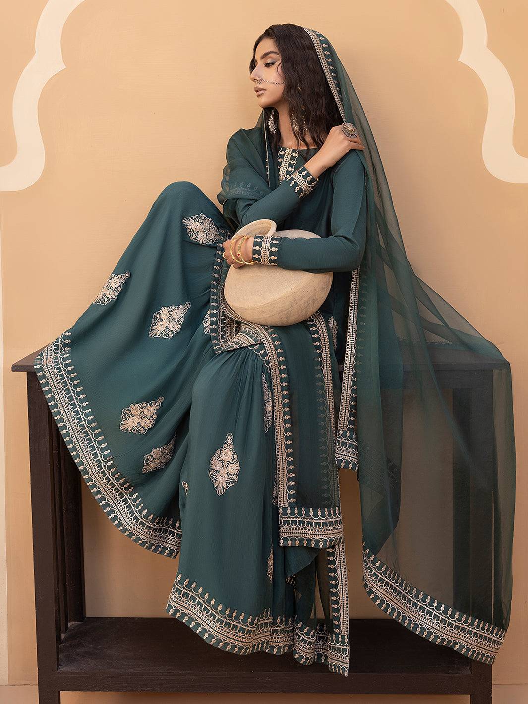 Hem Stitch | Raw Silk Edit 25 | Jasmine - Pakistani Designer Dress - by Hemstitch | Type: Ladies Clothes - 100% Original at Saira Sultan