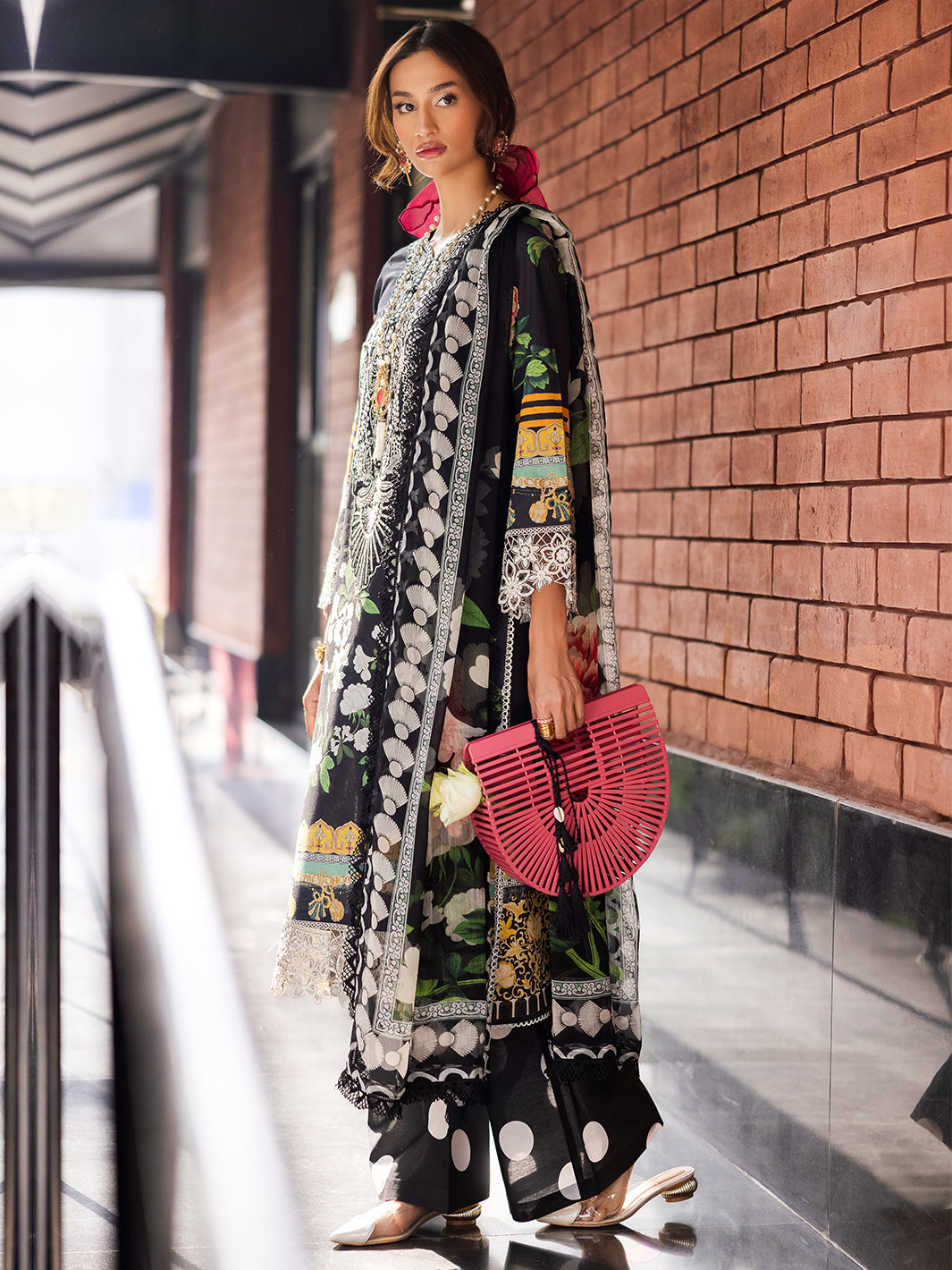 Mahnur | After Hours Luxury Lawn 25 | Jellybean Joy Custom Size Black Lawn
