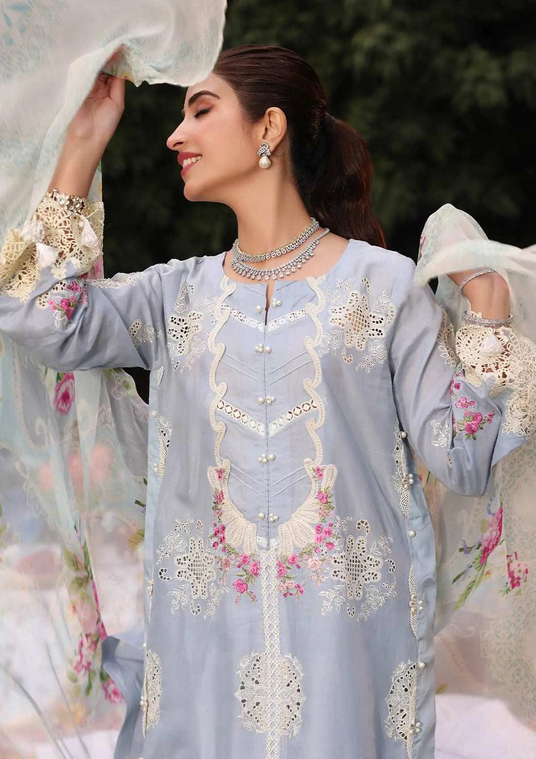 Kahf Premium | Festive Lawn 24 | KFL-08A FIRUZE -  Kahf Premium Luxury -  Saira Sultan