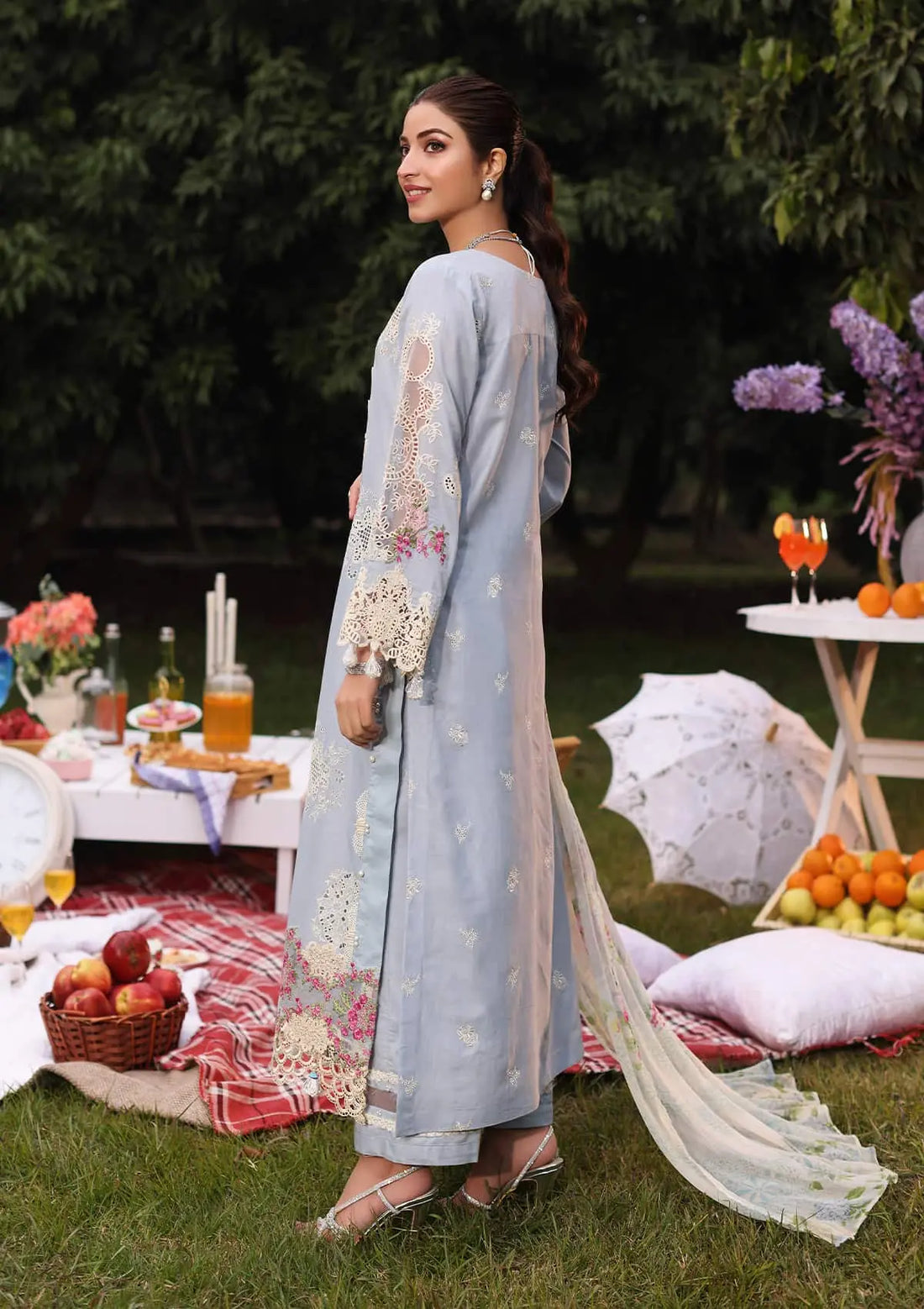 Kahf Premium | Festive Lawn 24 | KFL-08A FIRUZE -  Kahf Premium Luxury -  Saira Sultan