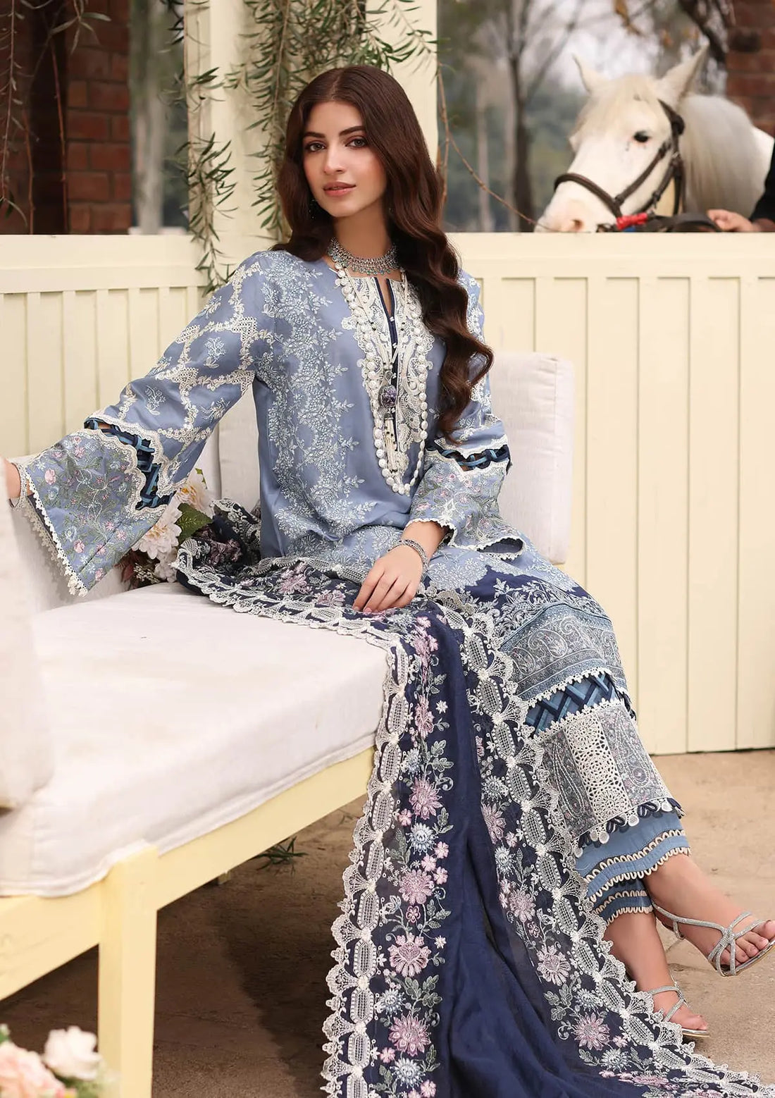 Kahf Premium | Festive Lawn 24 |KFL-04 KINZA -  Kahf Premium Luxury -  Saira Sultan