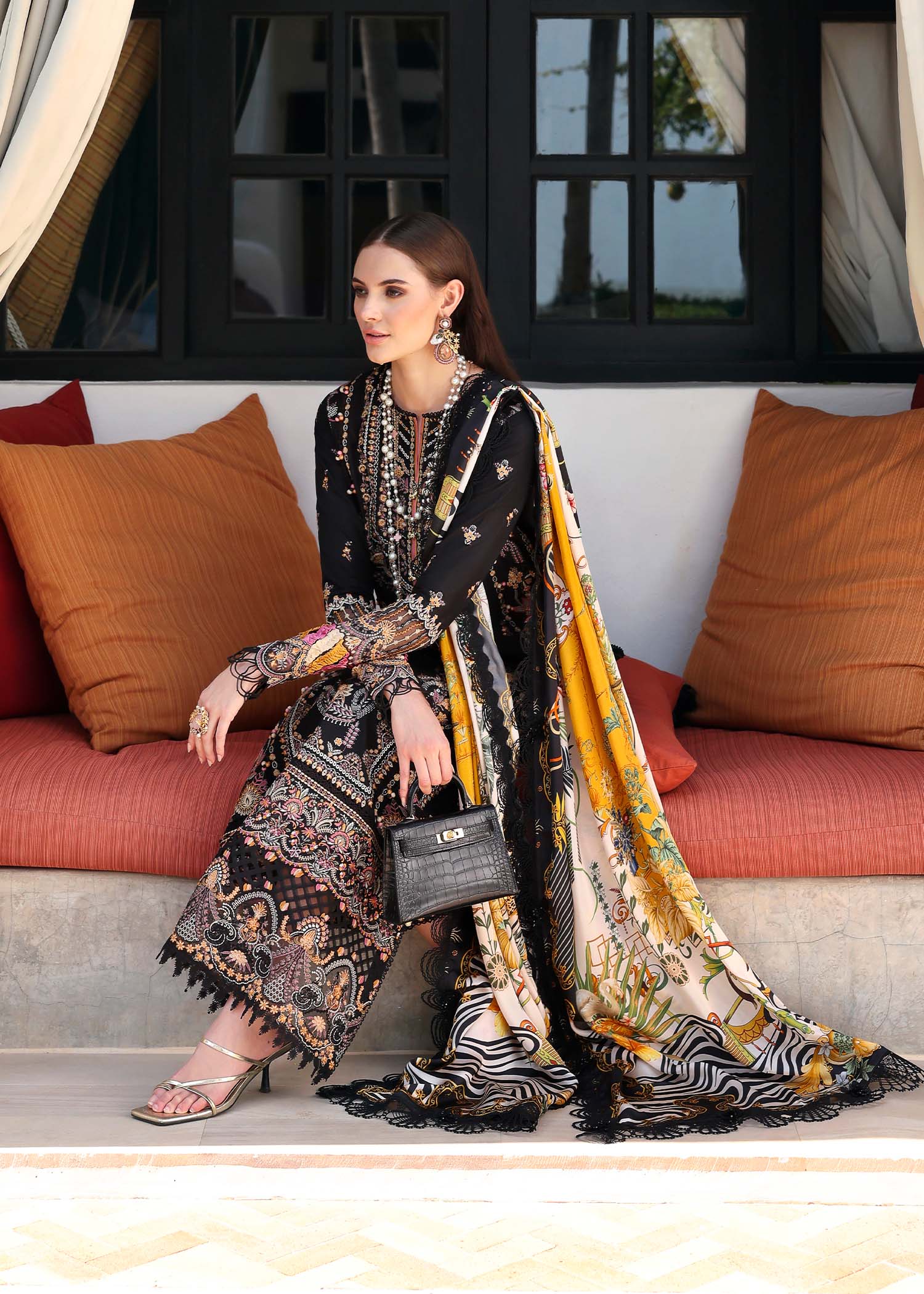 Kanwal Malik | Elysia Luxury Lawn 25 | Noire XL Black Lawn