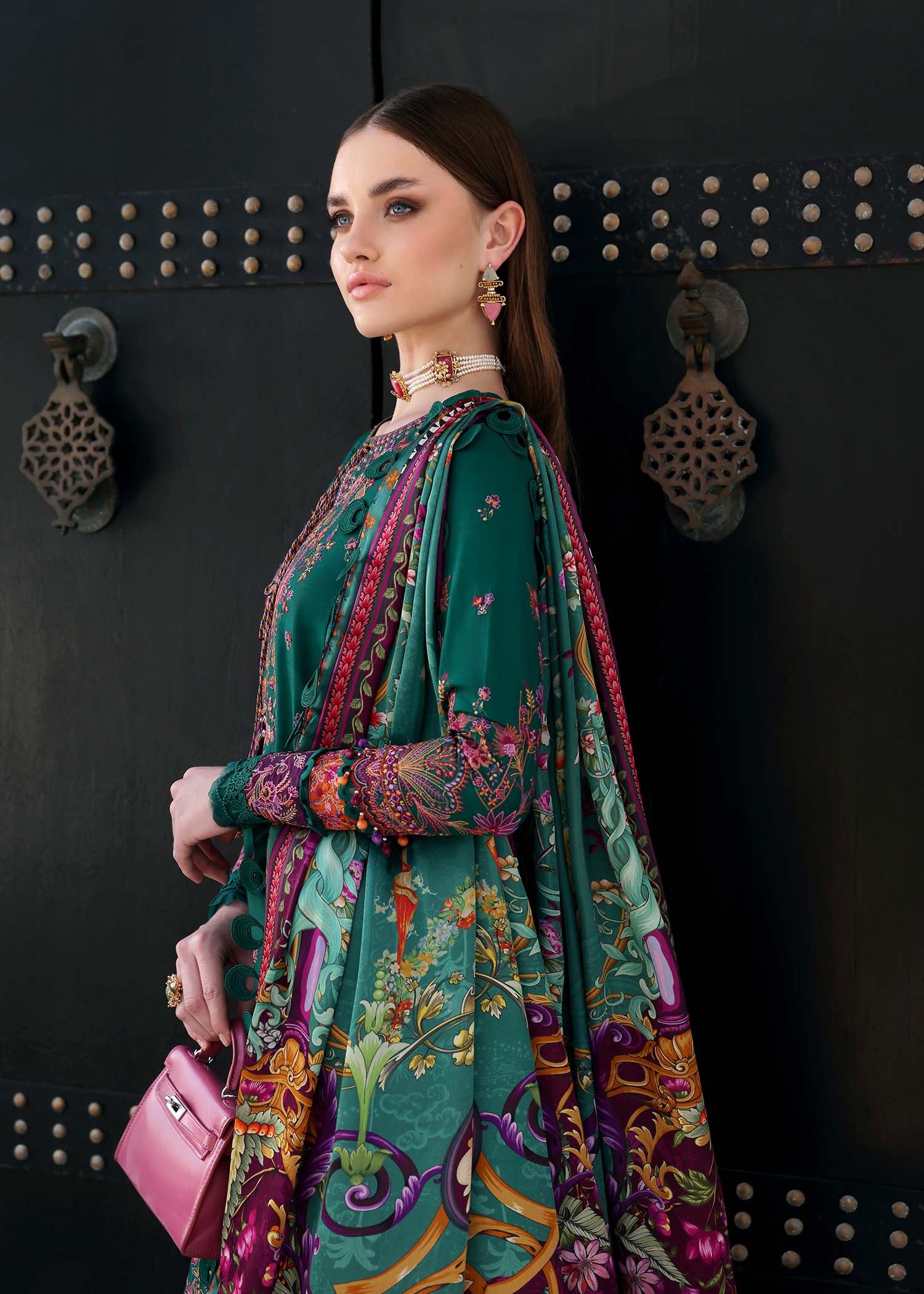 Kanwal Malik | Elysia Luxury Lawn 25 | Sierra XL Bottle Green Lawn