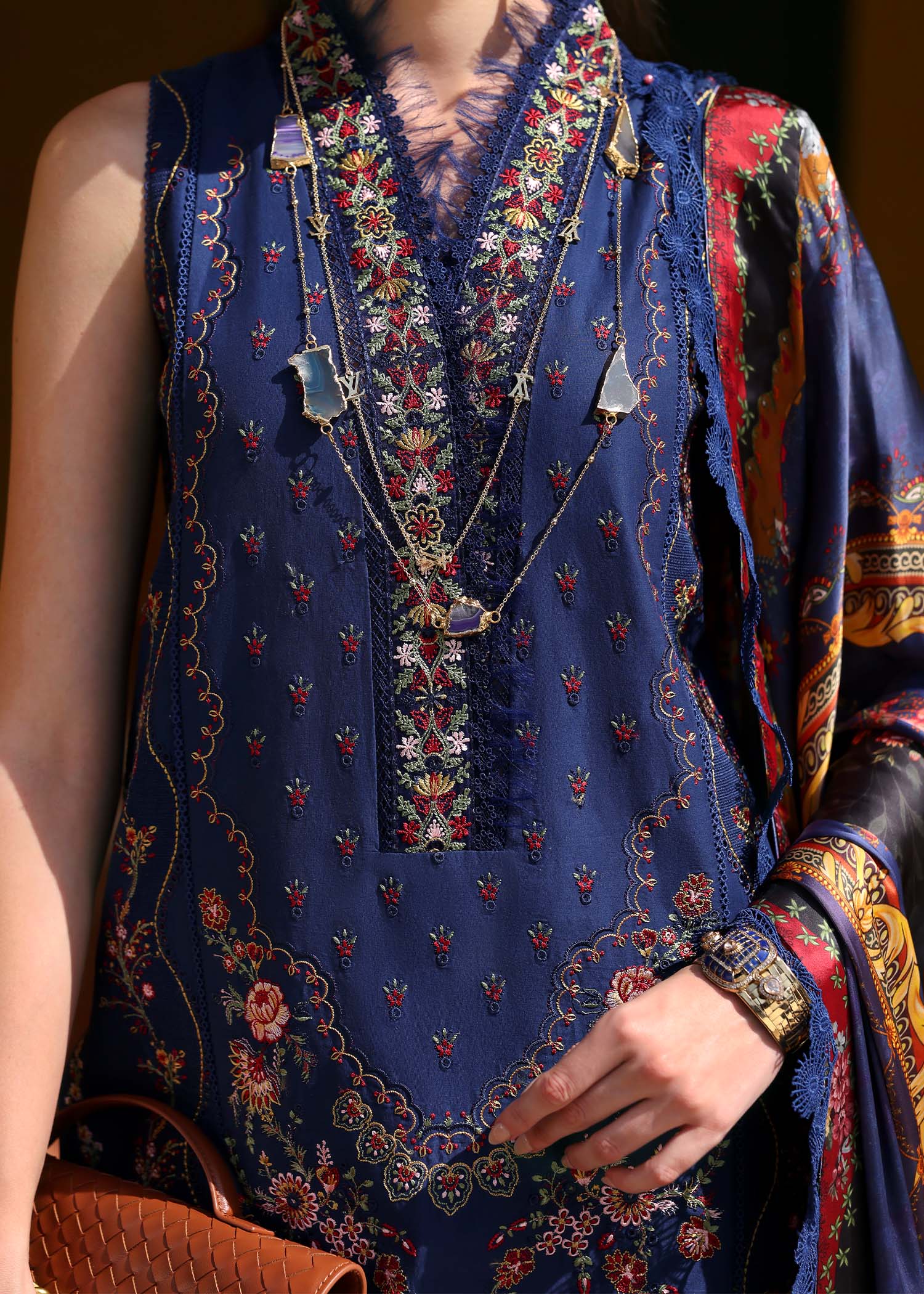 Kanwal Malik | Elysia Luxury Lawn 25 | Azure M Navy Blue Lawn