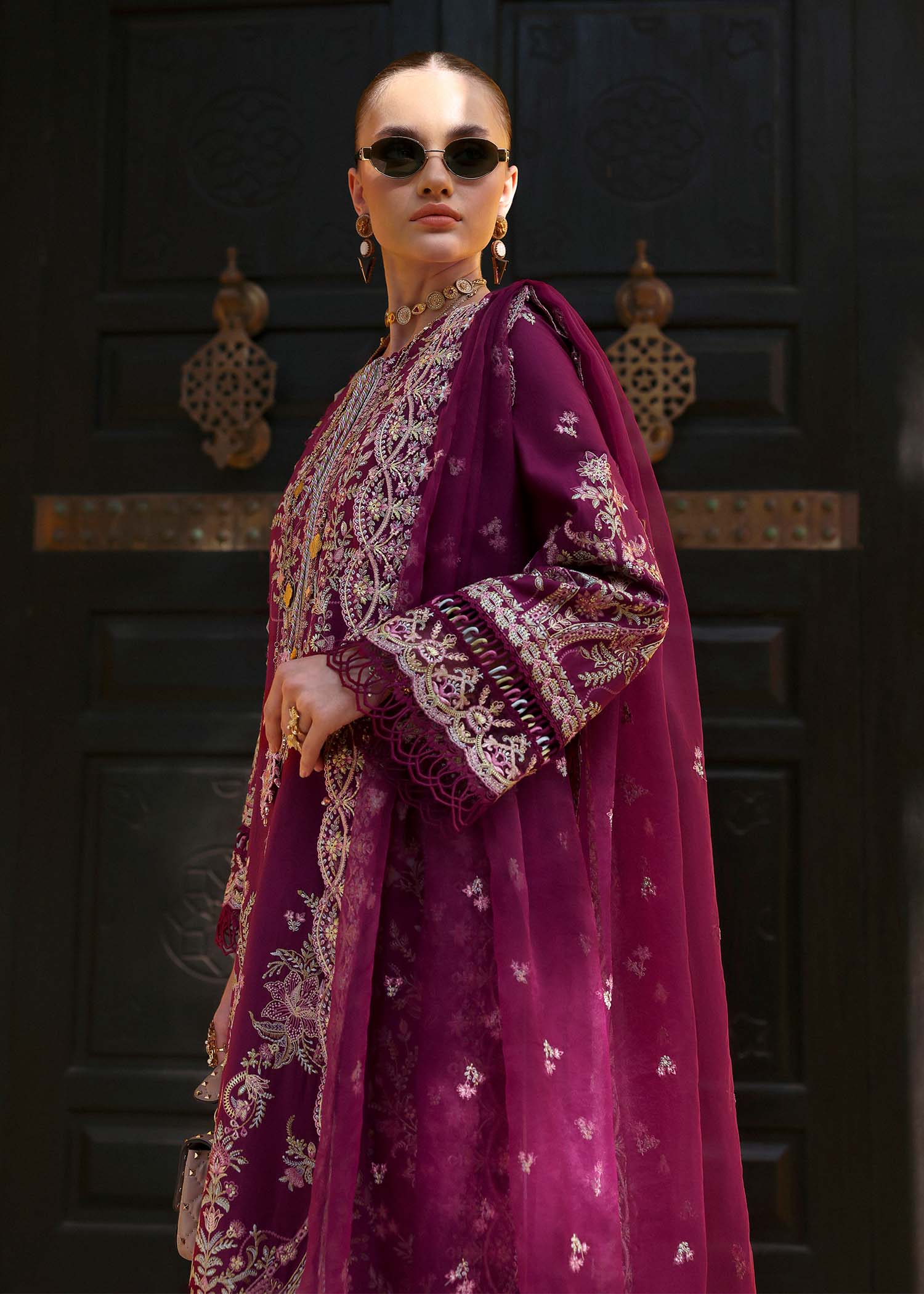 Kanwal Malik | Elysia Luxury Lawn 25 | Lavena L Plum Lawn