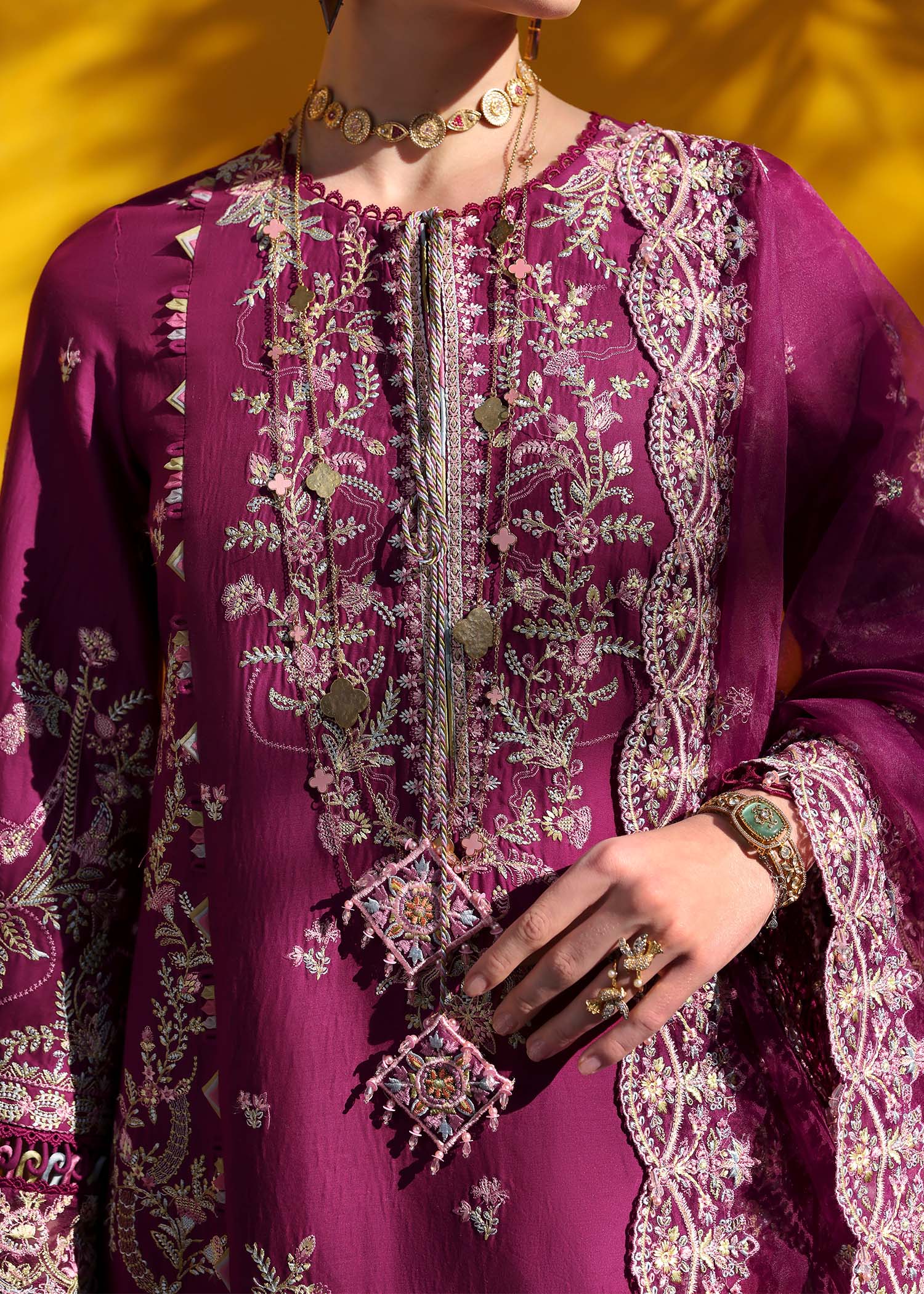 Kanwal Malik | Elysia Luxury Lawn 25 | Lavena M Plum Lawn