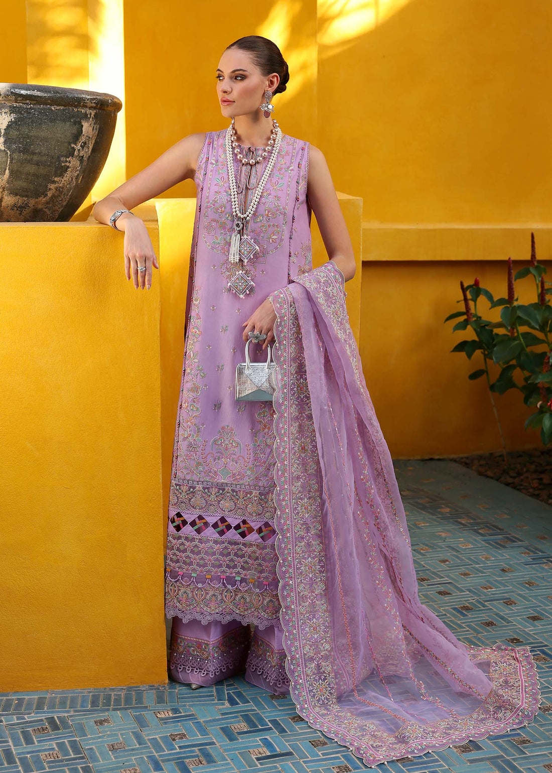 Kanwal Malik | Elysia Luxury Lawn 25 | Celia XS Purple Gray Lawn