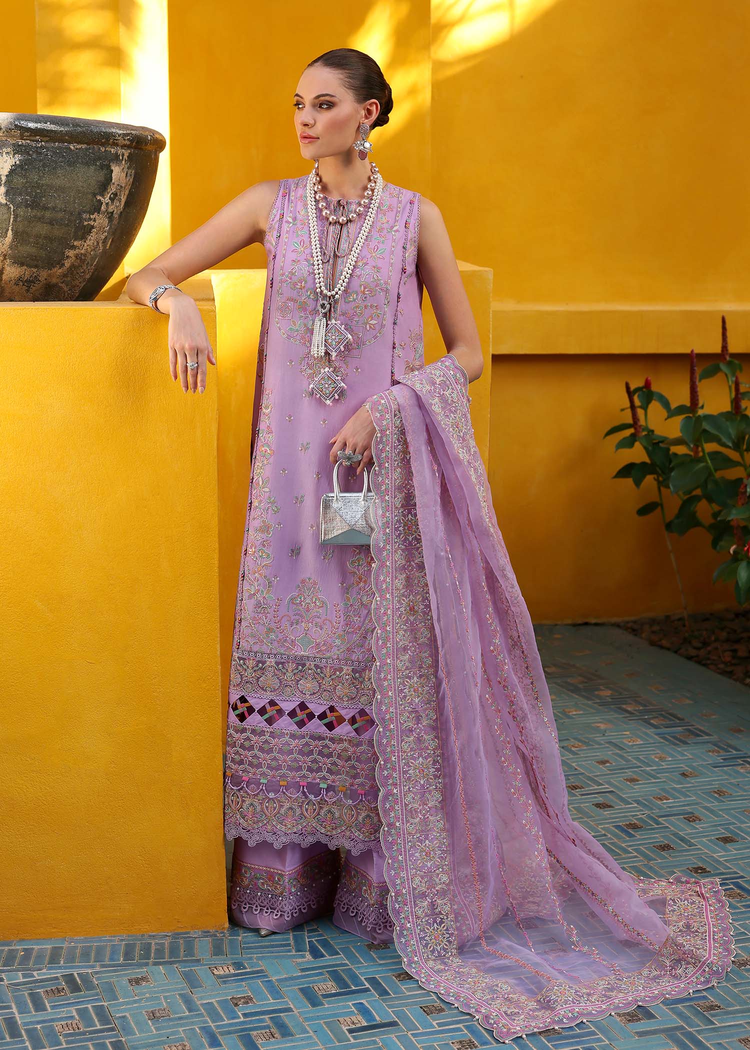 Kanwal Malik | Elysia Luxury Lawn 25 | Celia XS Purple Gray Lawn