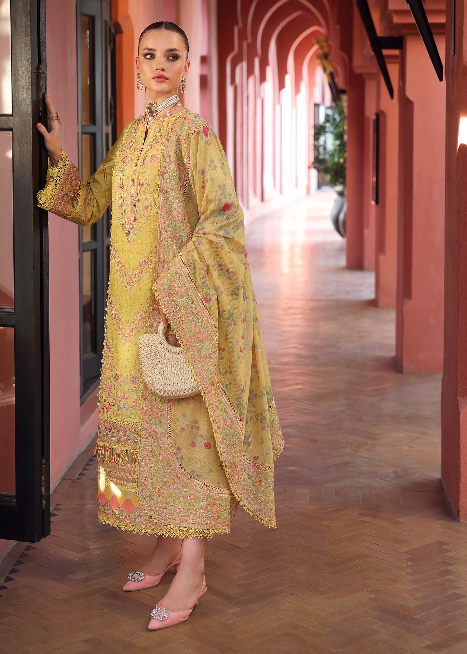 Kanwal Malik | Elysia Luxury Lawn 25 | Summer M Mist Yellow Lawn