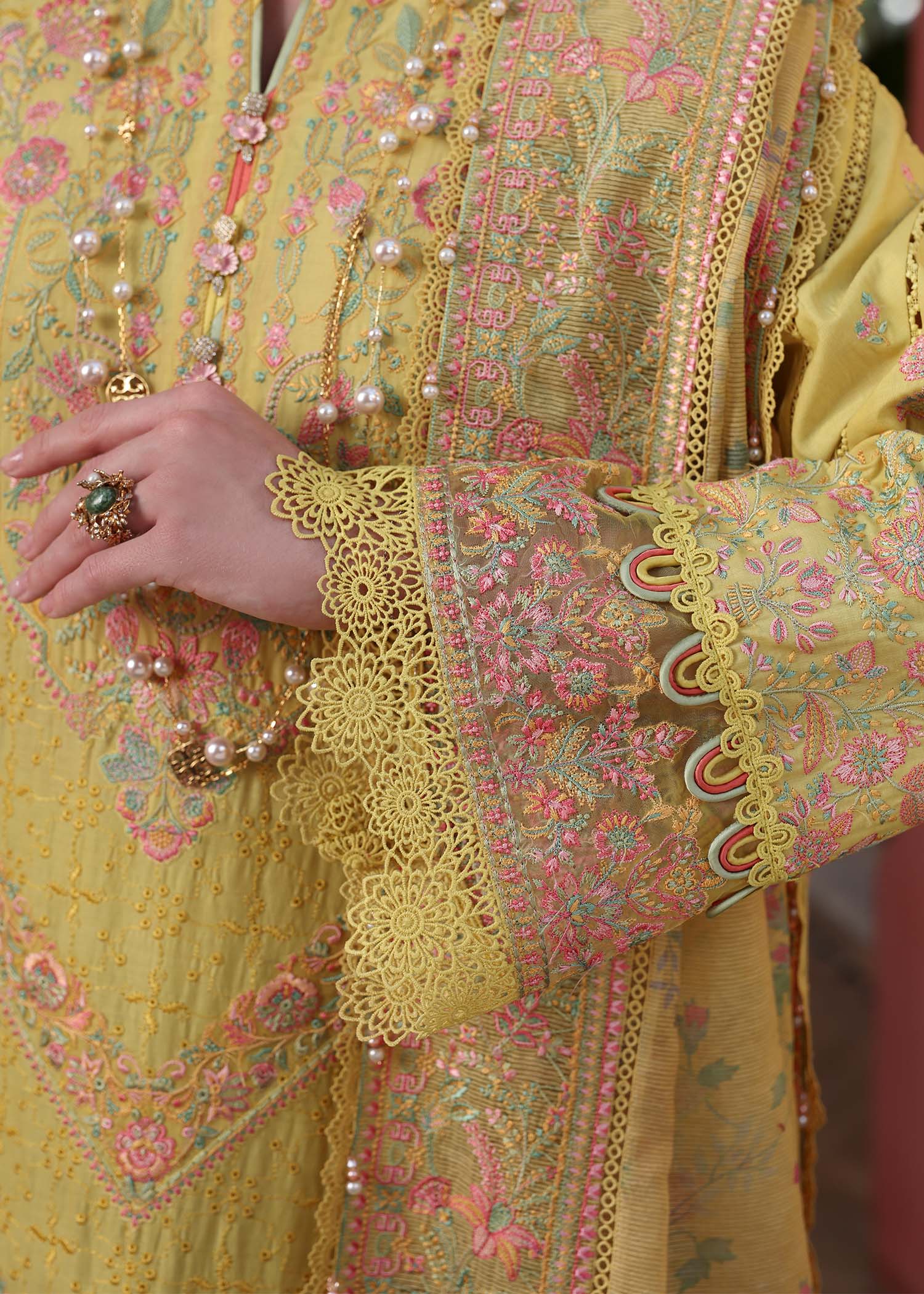 Kanwal Malik | Elysia Luxury Lawn 25 | Summer XL Mist Yellow Lawn
