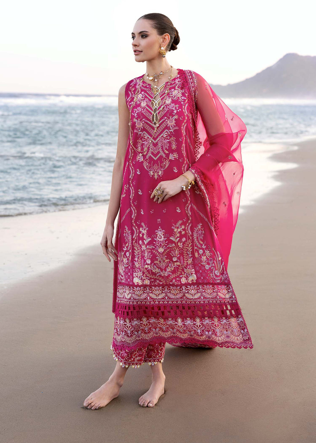 Kanwal Malik | Elysia Luxury Lawn 25 | Evaline XS Fuchsia Pink Lawn