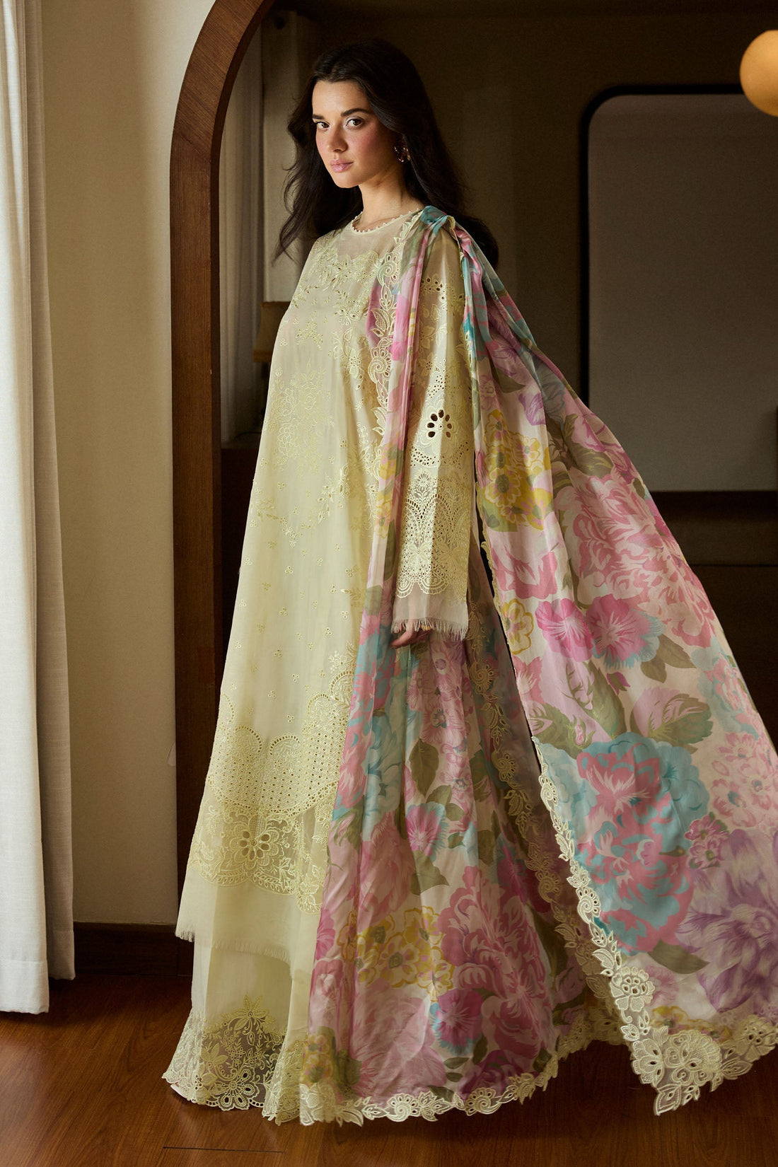 Zara Shahjahan | Satori 25 | Kaori-1B XS Pastel Yellow Lawn