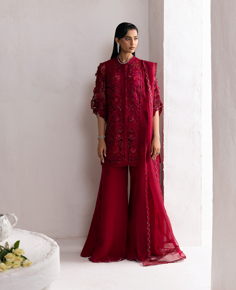 Republic Womenswear | Reve De Luxe 25 | LF-174 XS Deep Red Organza