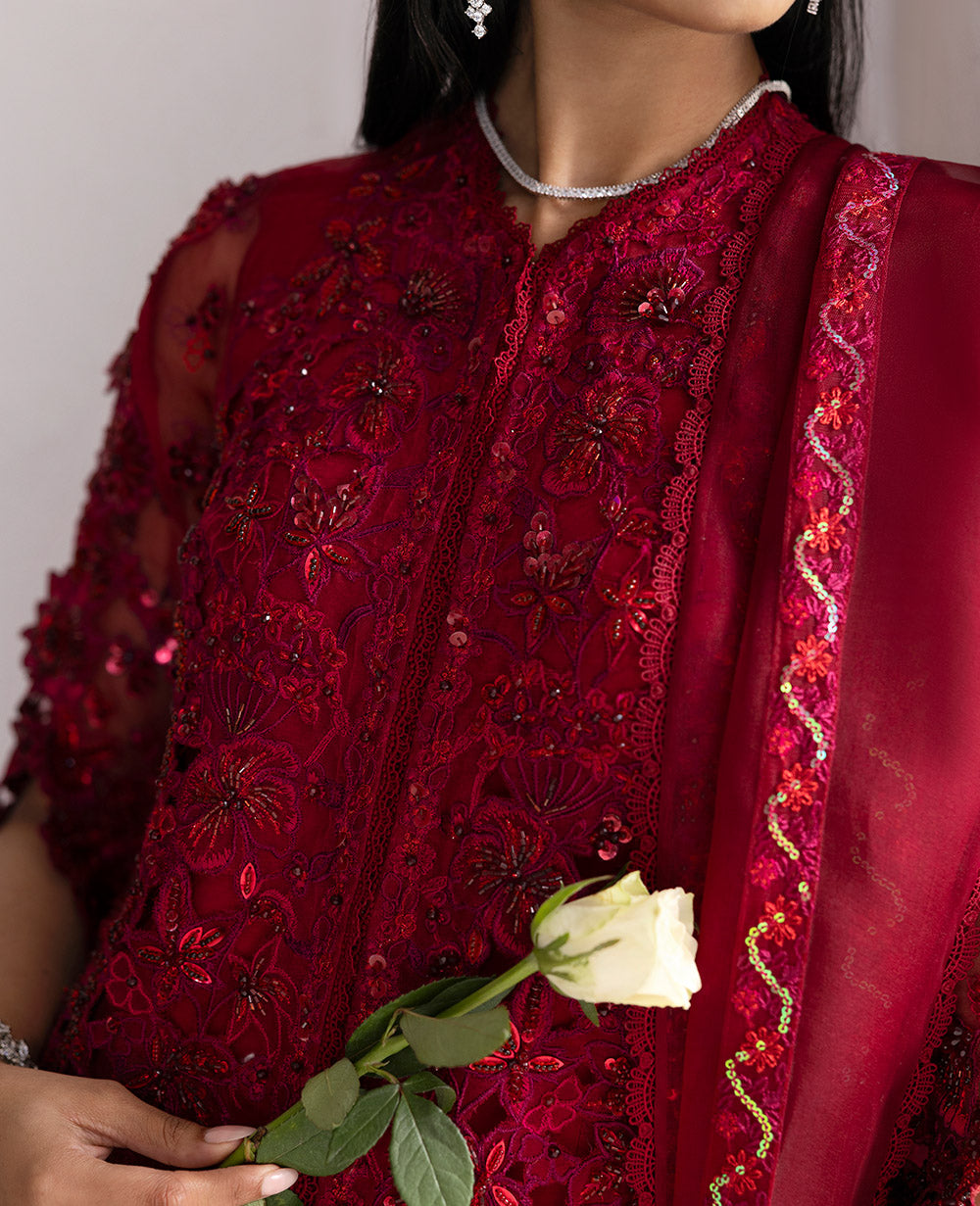 Republic Womenswear | Reve De Luxe 25 | LF-174 XS Deep Red Organza