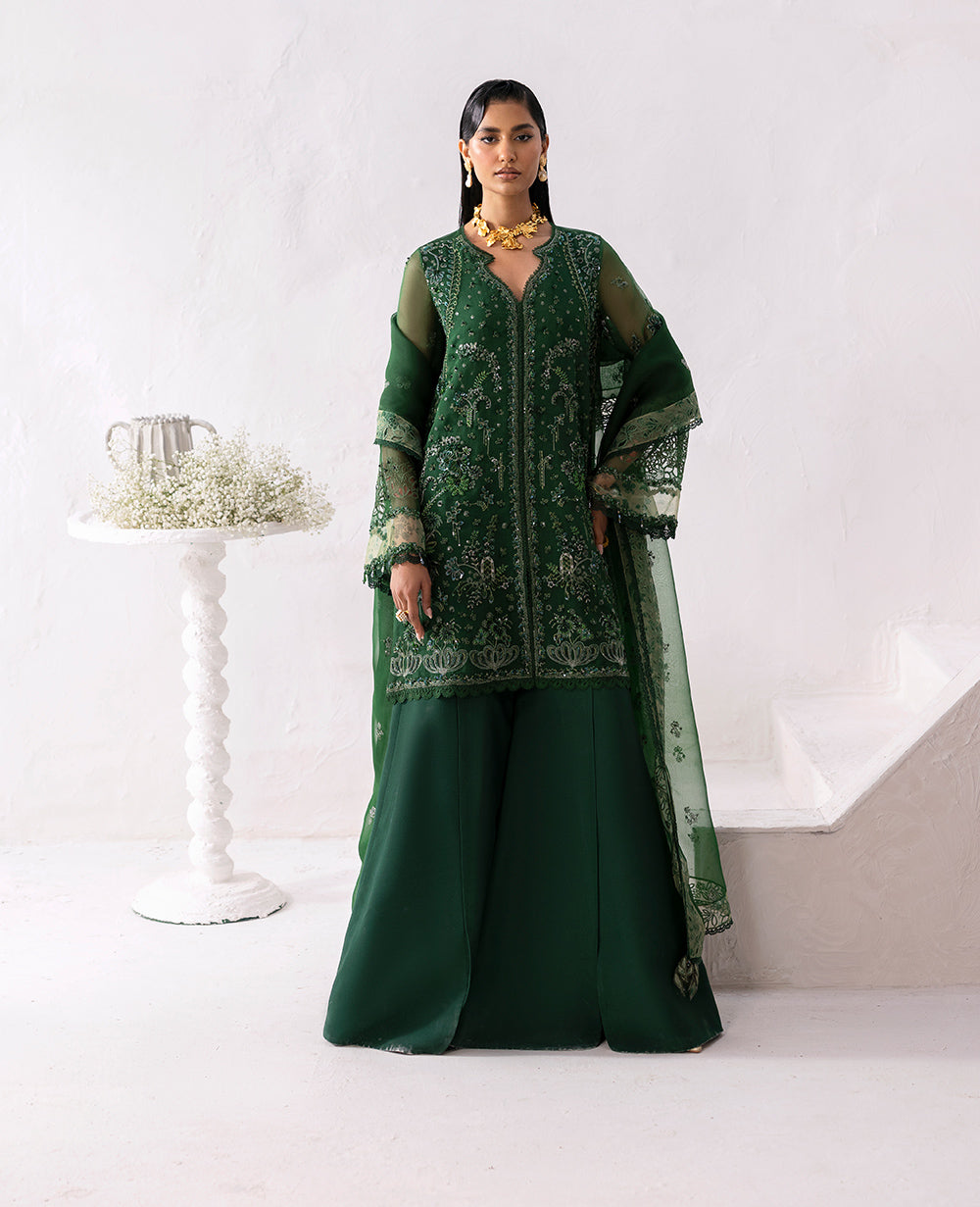 Republic Womenswear | Reve De Luxe 25 | LF-176 XS Bottle Green Organza
