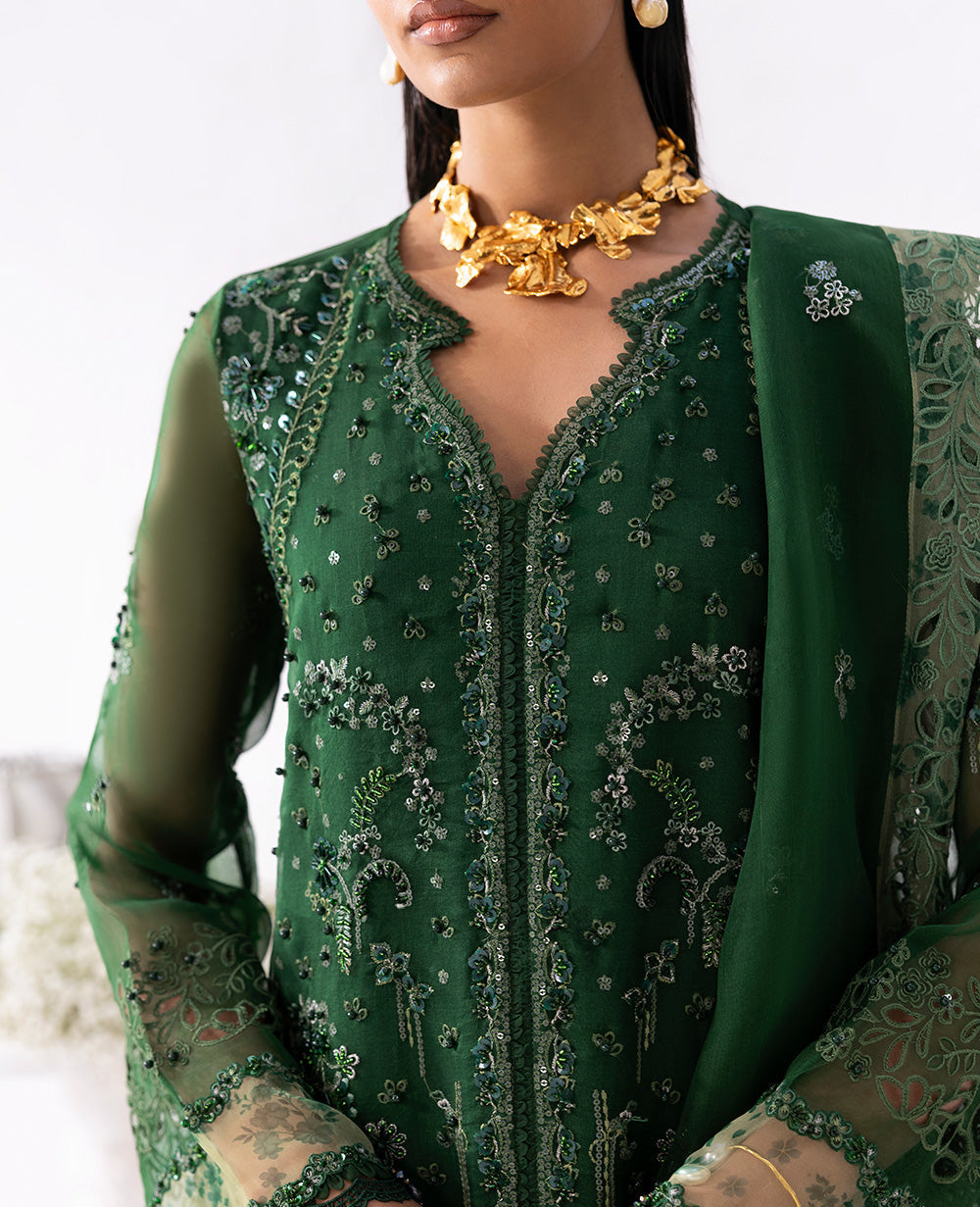 Republic Womenswear | Reve De Luxe 25 | LF-176 XS Bottle Green Organza