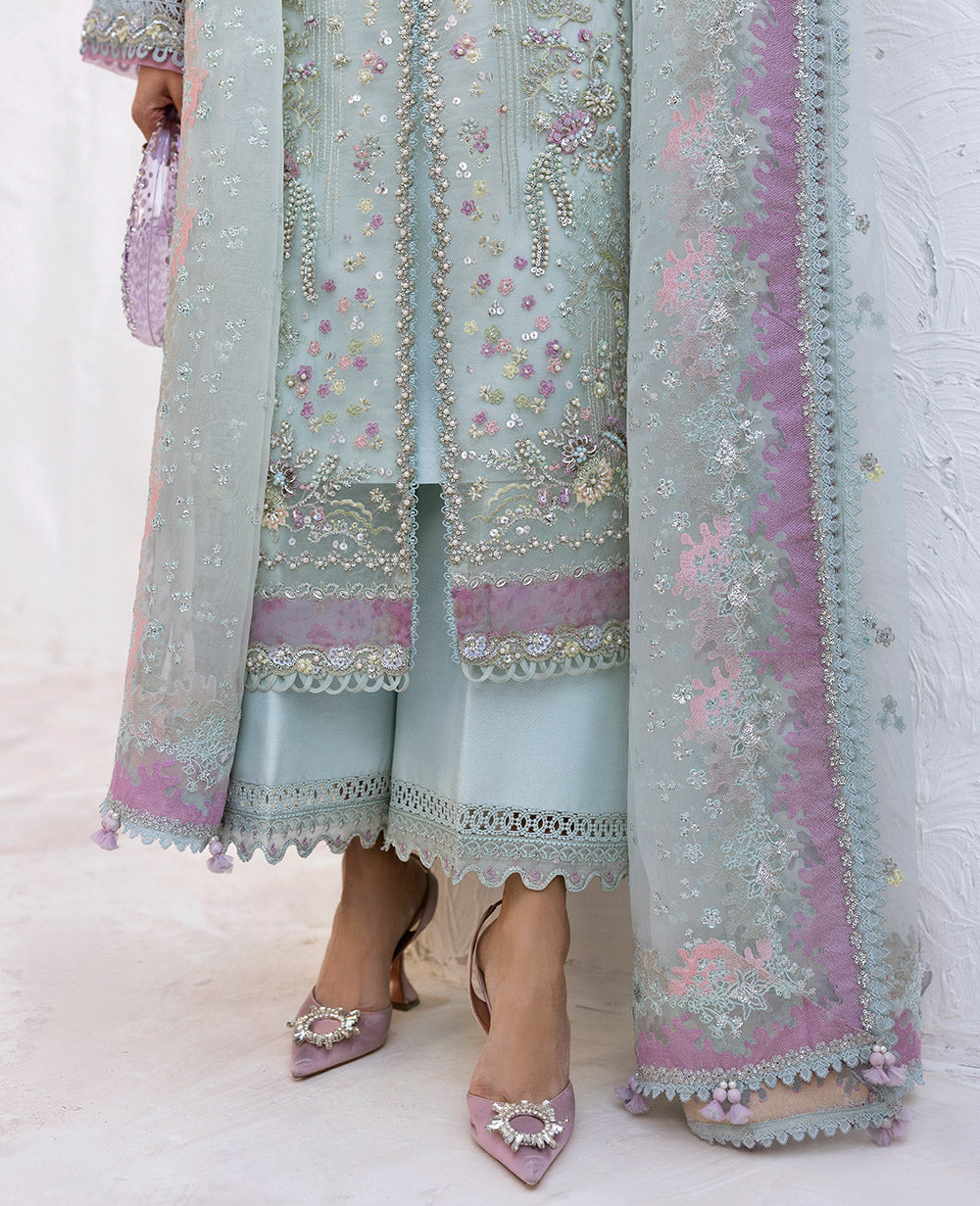 Republic Womenswear | Reve De Luxe 25 | LF-178 M Sky Blue Organza