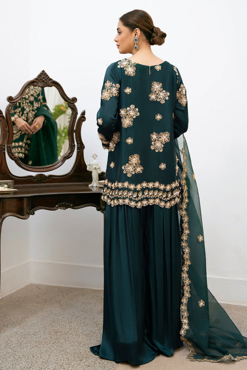 Declare | Eid Collection 25 | LFP1118 S Deep Green Silk