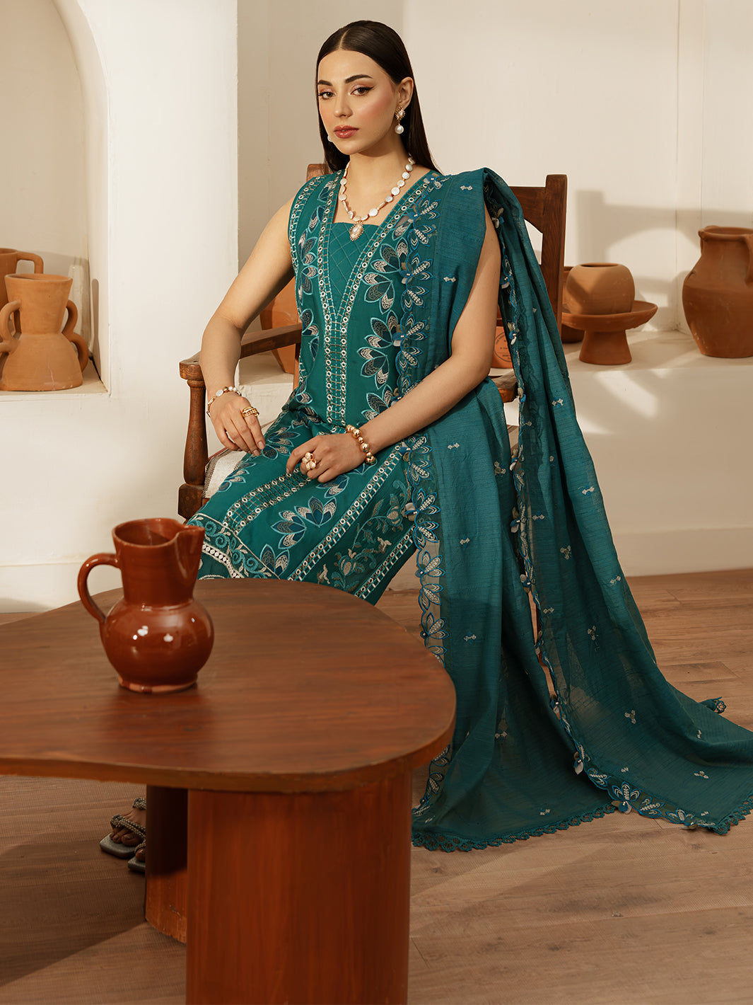 Mahnur | Florence Luxury Lawn 25 | LANA XL Teal Green Lawn